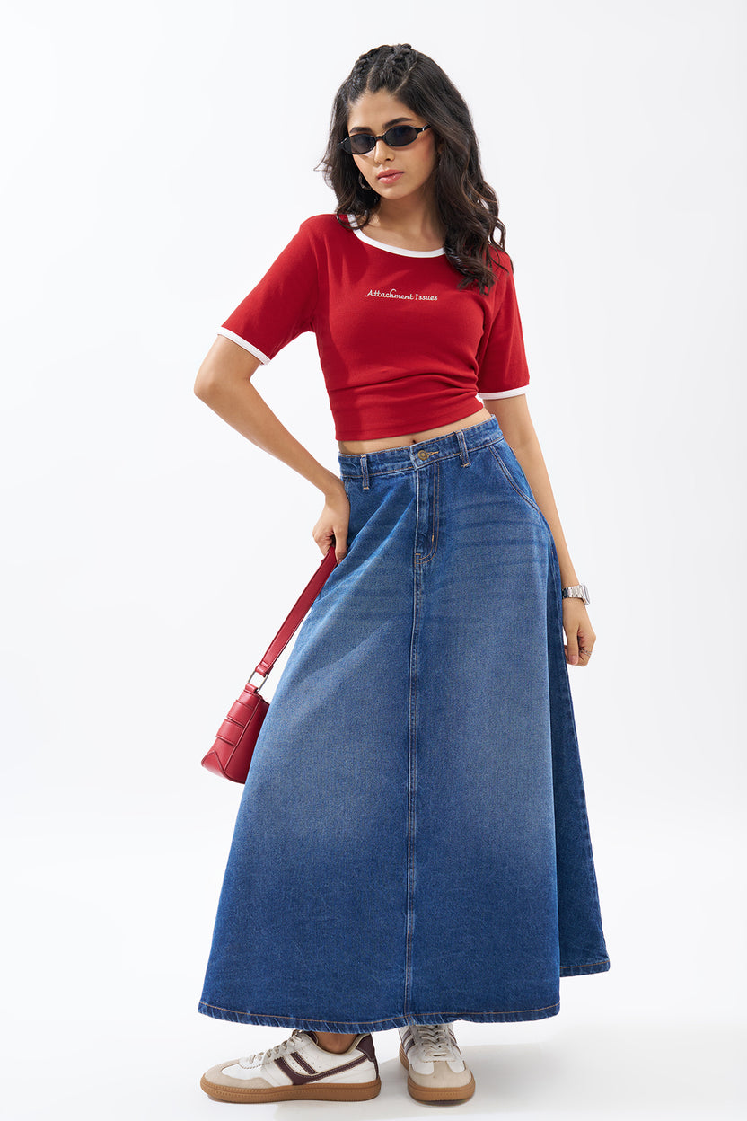Red Ringer Top For Women - Image 6