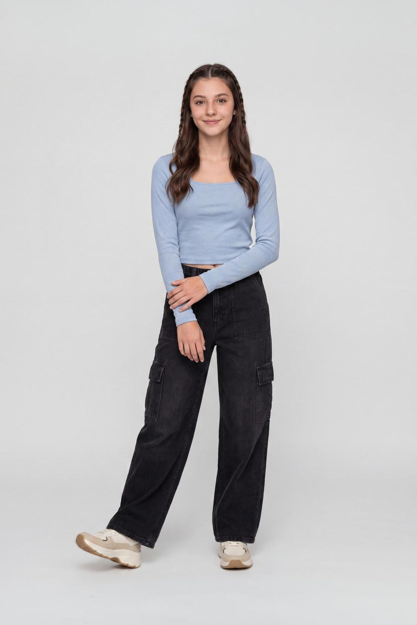 Blue Solid Regular Fit Top For Women - Image 6