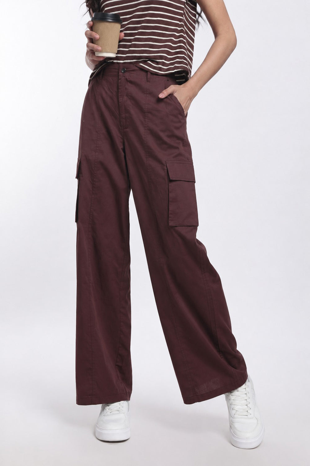 Brown Regular Fit Pant for Women - Image 1