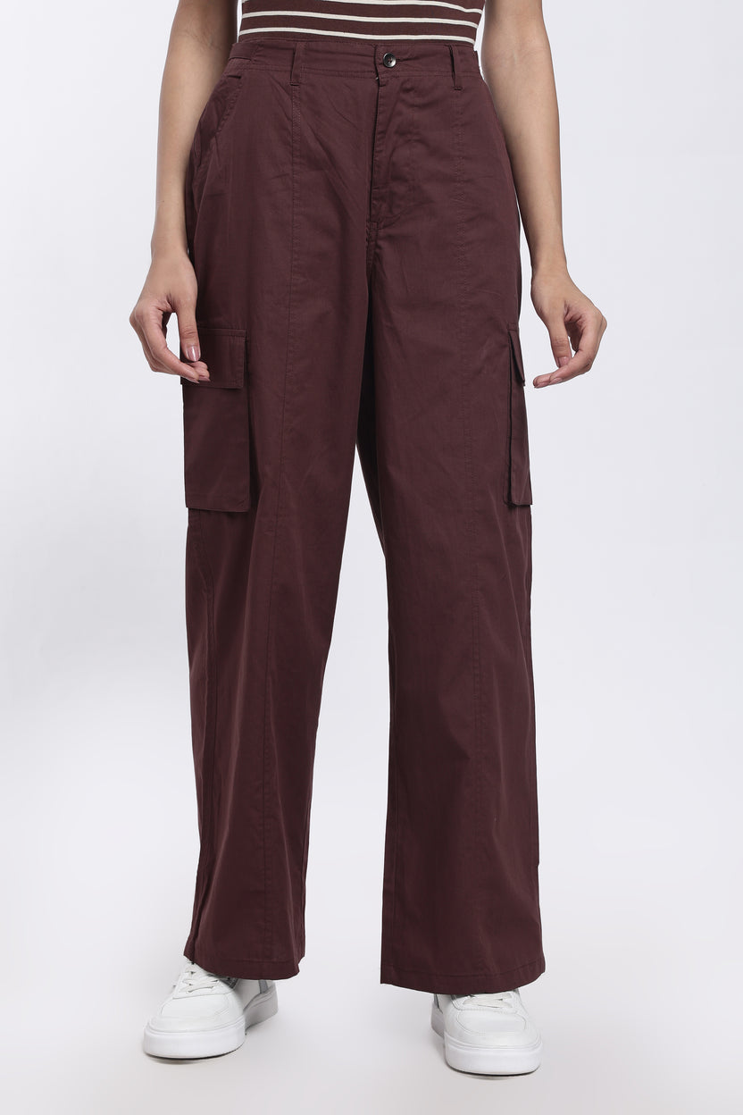 Brown Regular Fit Pant for Women - Image 2