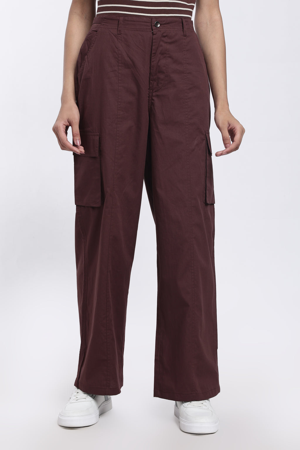 Brown Regular Fit Pant for Women - Image 2