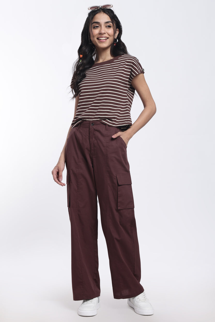 Brown Regular Fit Pant for Women - Image 6