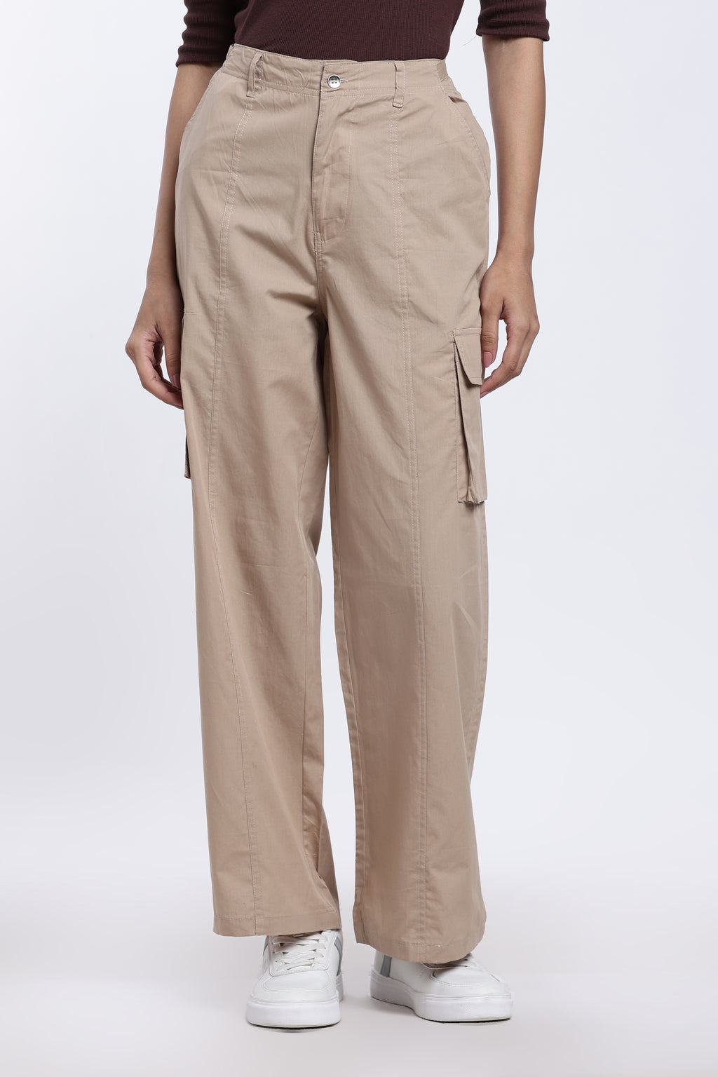 Beige Regular Fit Pant for Women - Image 2