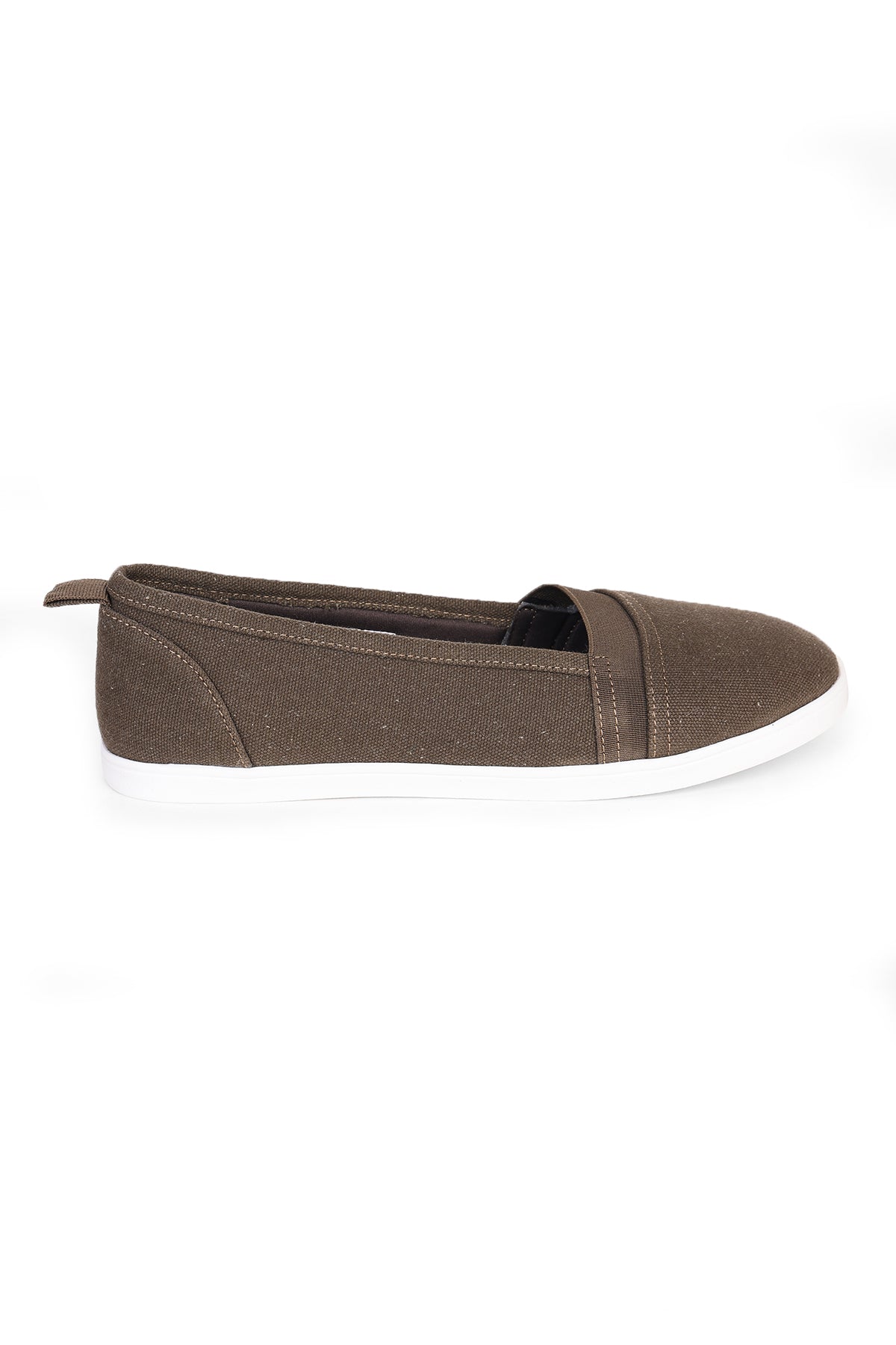 Brown Textured Ballerinas for Women - Image 2