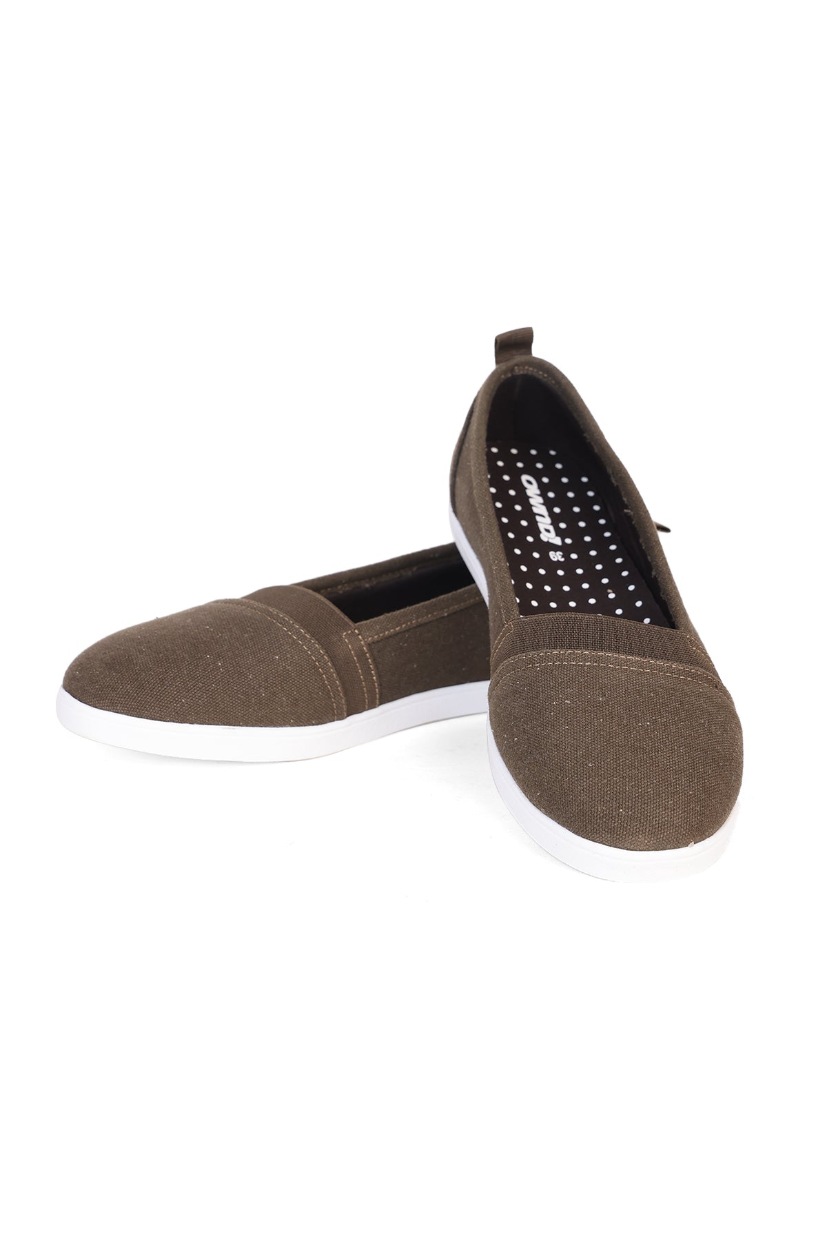 Brown Textured Ballerinas for Women - Image 6
