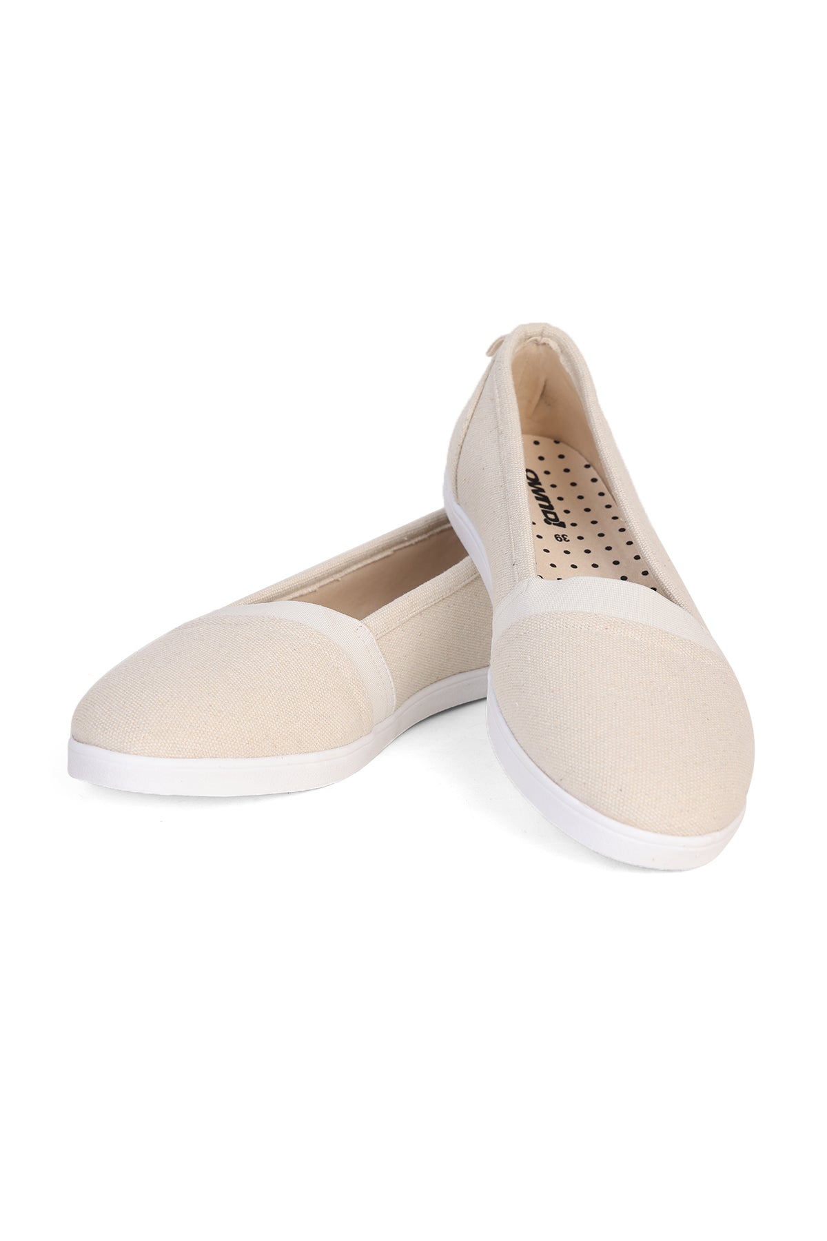 Off White Textured Ballerinas for Women - Image 6