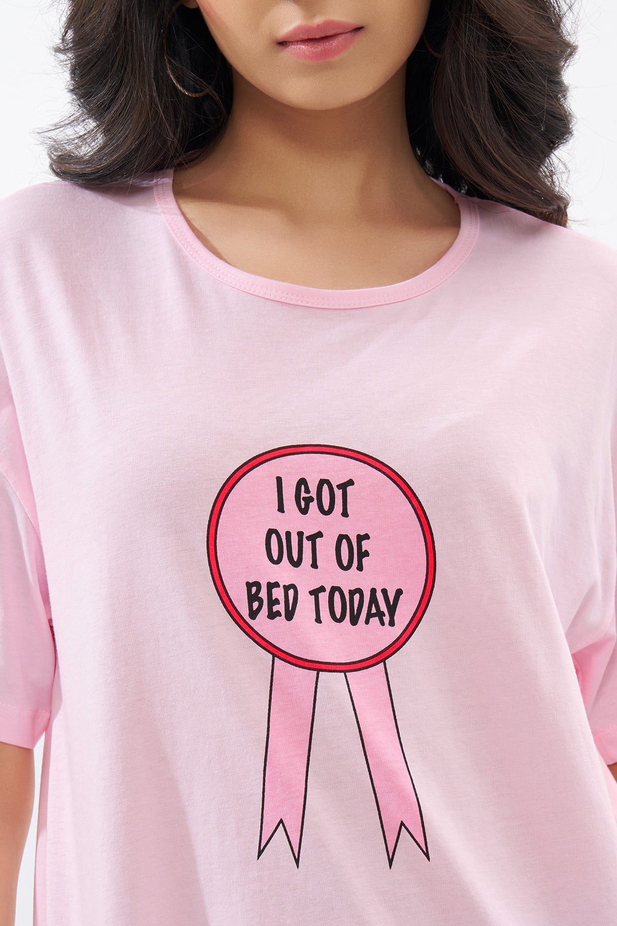 Pink Slogan Graphic T-Shirt for Women - Image 3