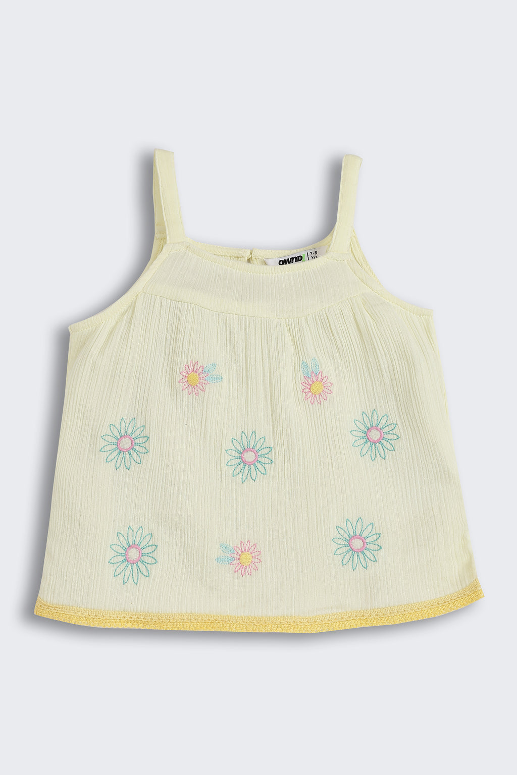 Yellow Shoulder Straps Sleeves Regular Fit Tops for Girls - Image 2