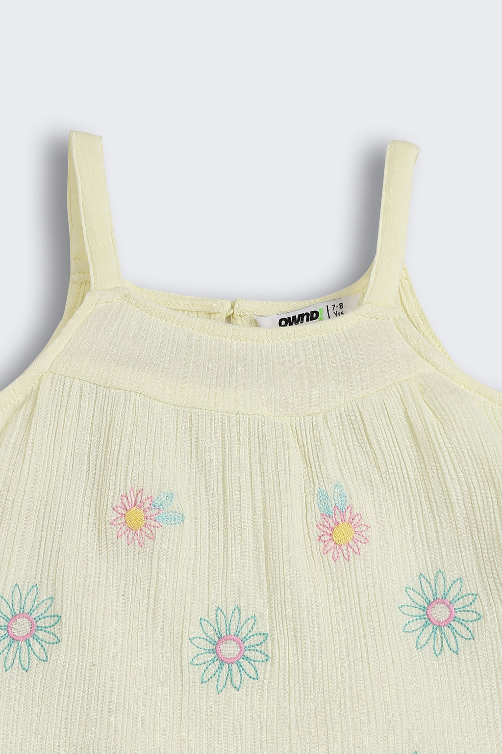 Yellow Shoulder Straps Sleeves Regular Fit Tops for Girls - Image 4