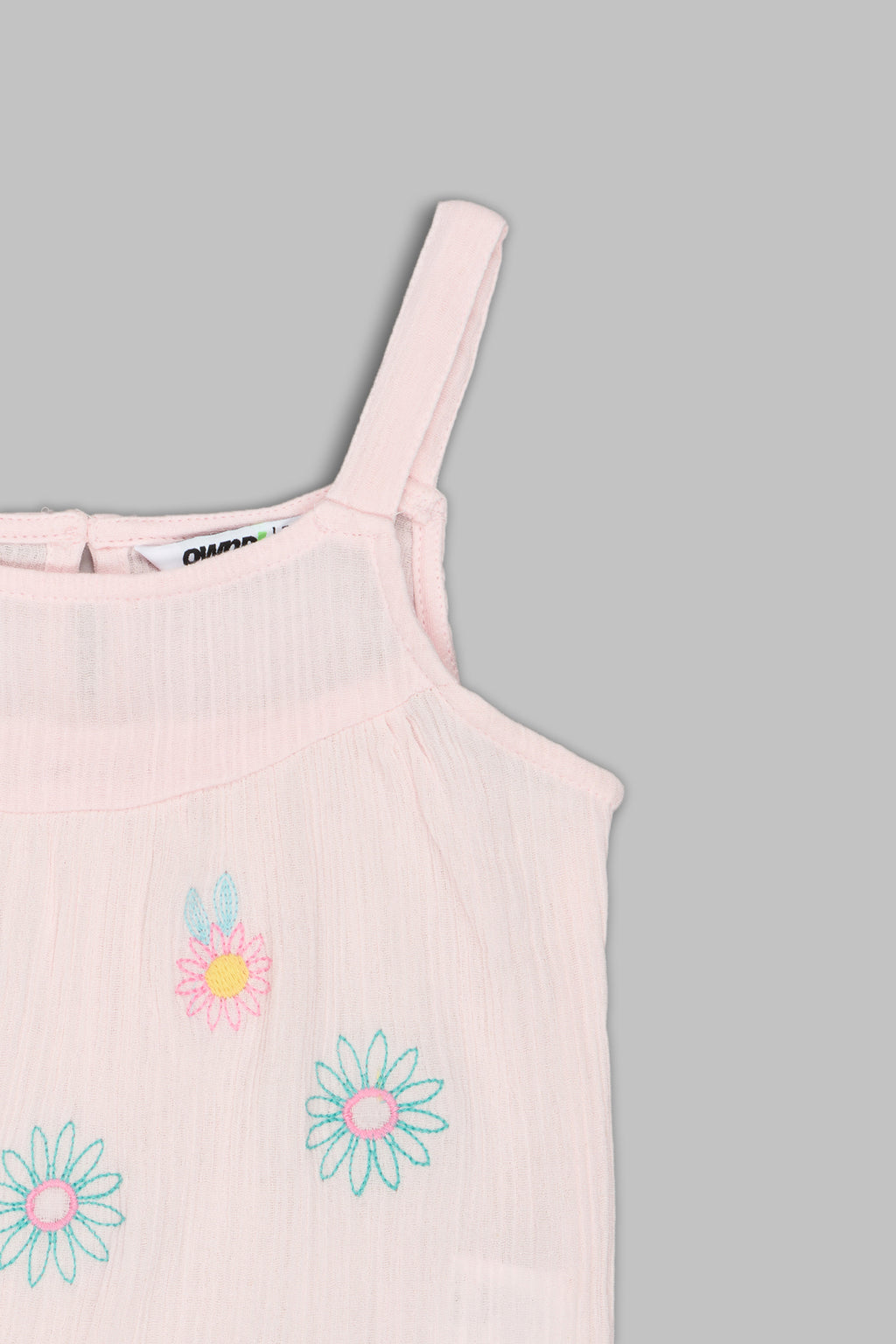 Pink Floral Embroidered Regular Fit Top for Girls - Image 4