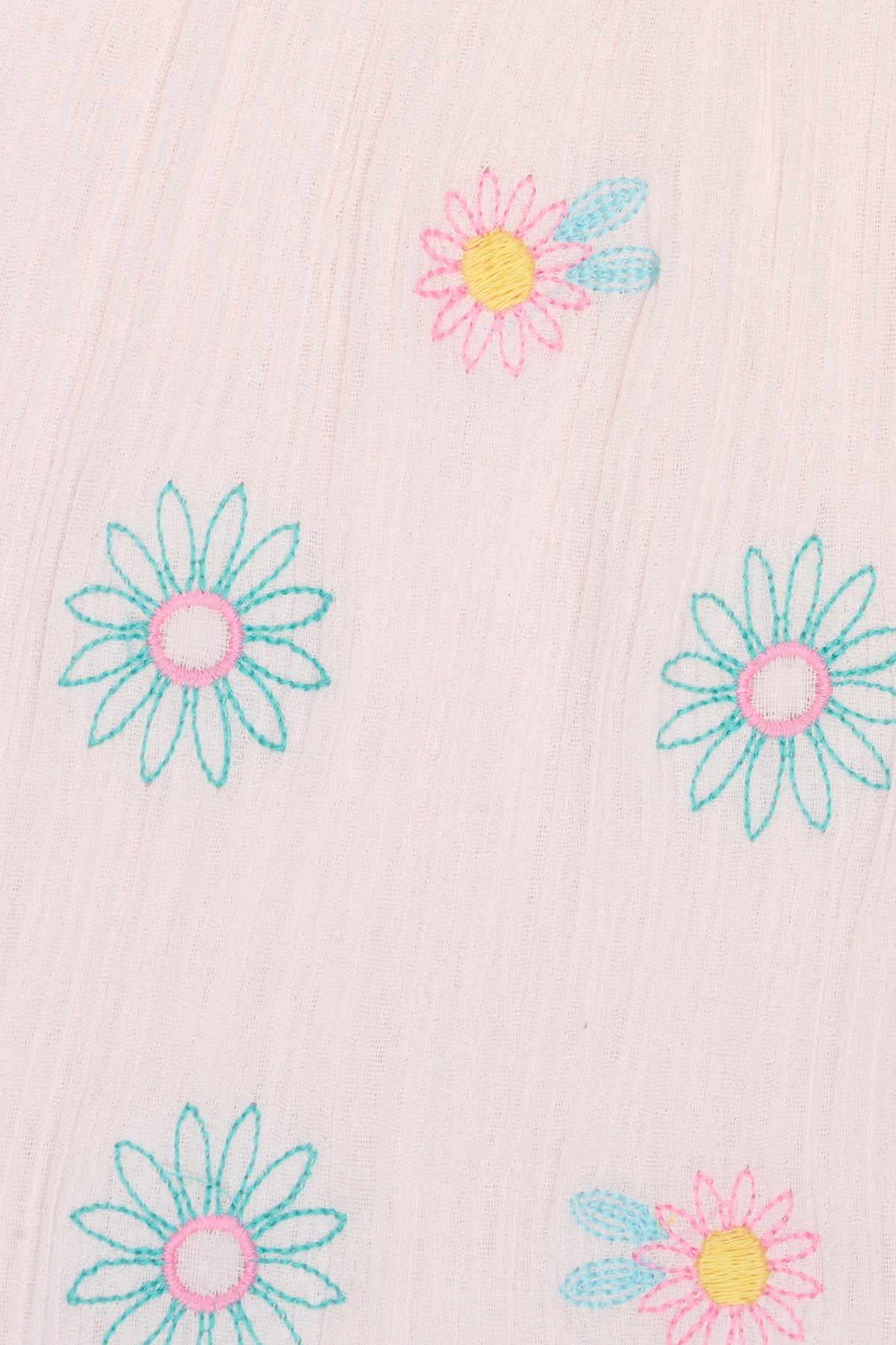 Pink Floral Embroidered Regular Fit Top for Girls - Image 5