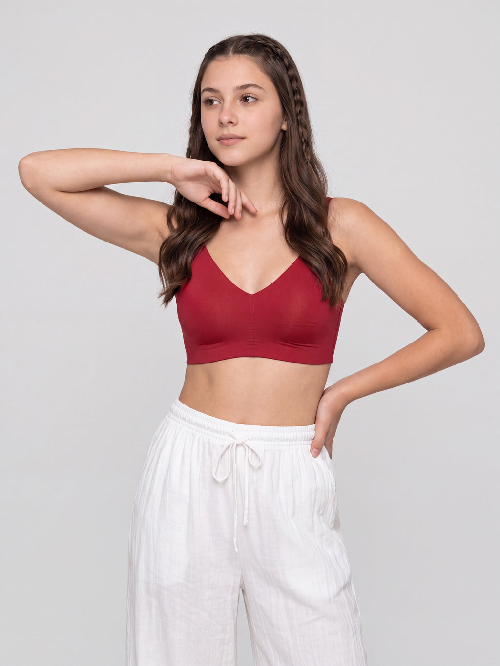 Maroon Seamless Wirefree Bra for Women - Image 2