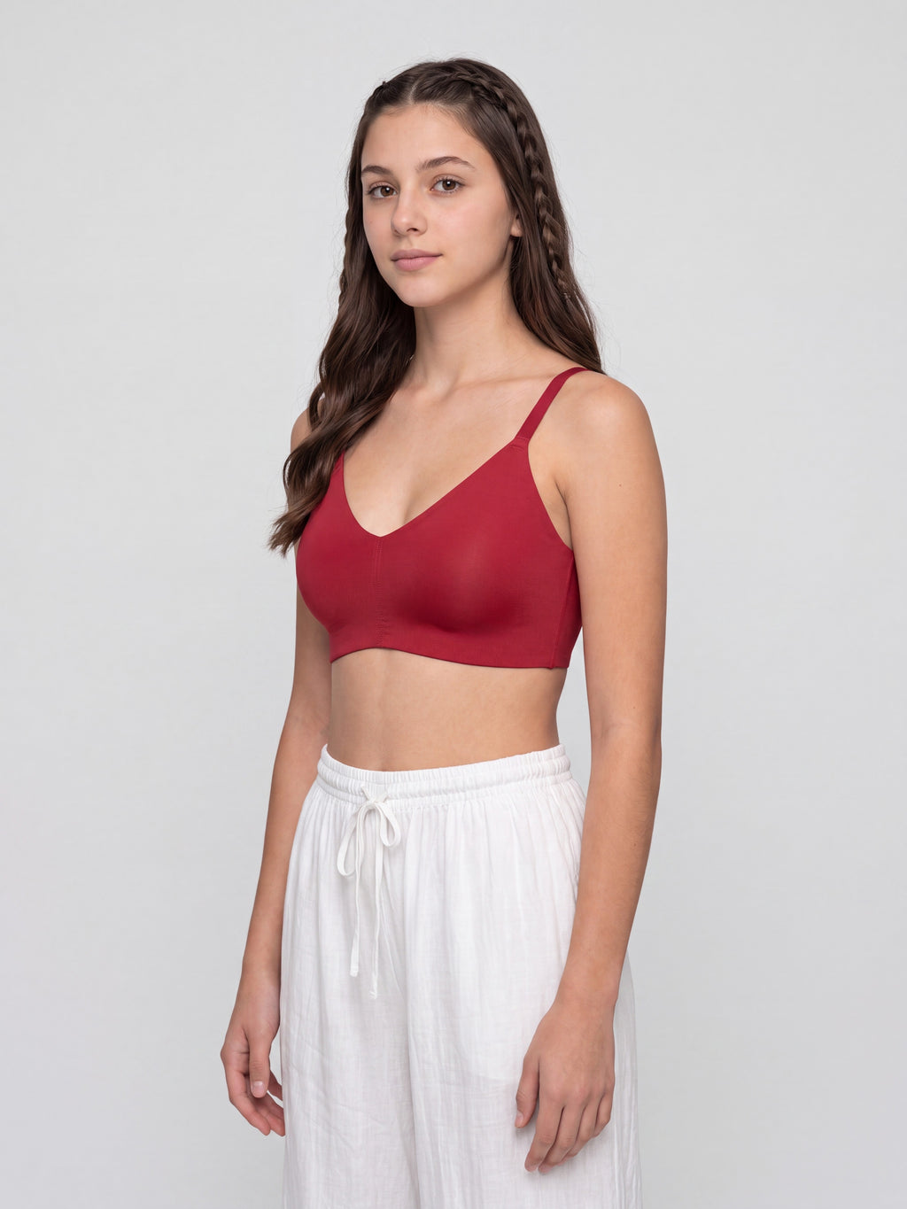 Maroon Seamless Wirefree Bra for Women - Image 6