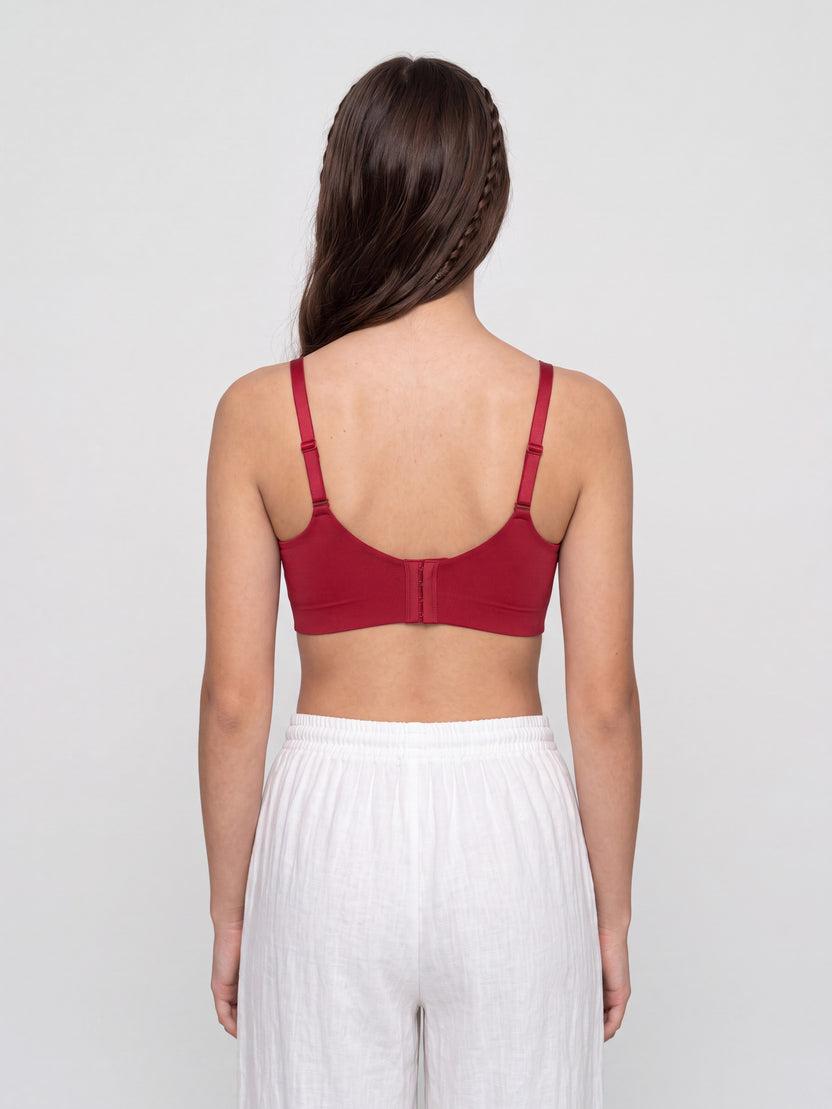 Maroon Seamless Wirefree Bra for Women - Image 4