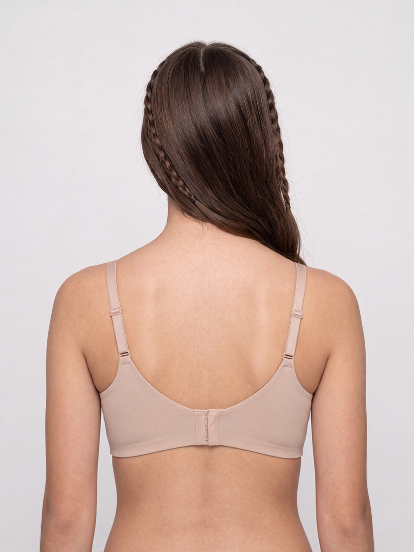 Beige Seamless Wirefree Bra for Women - Image 5
