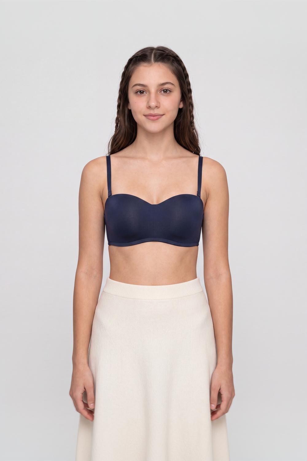 Navy Nylon Spandex Bra For Women - Image 2