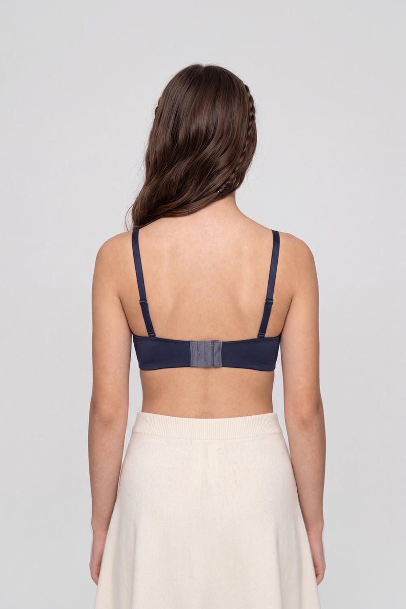 Navy Nylon Spandex Bra For Women - Image 5