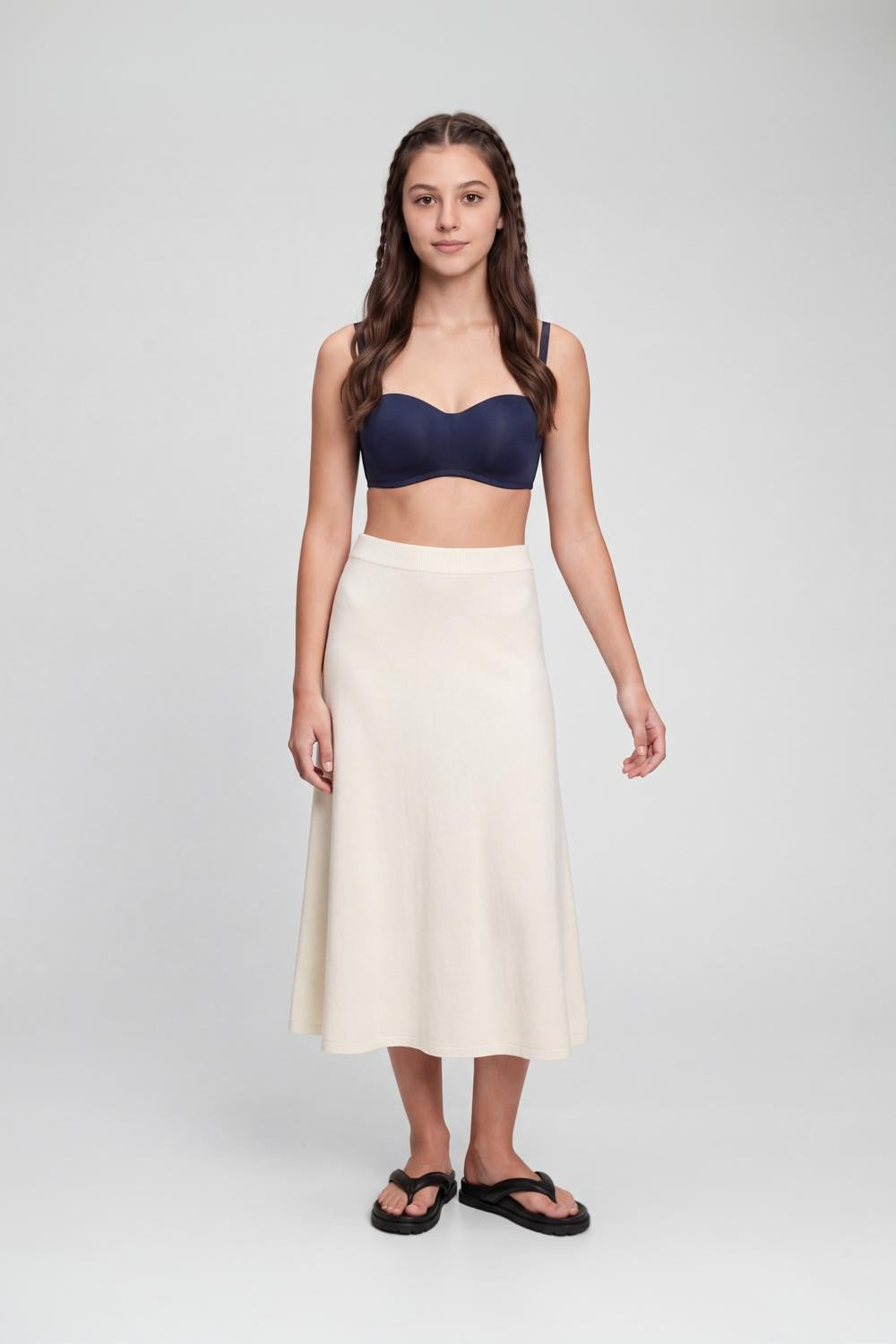 Navy Nylon Spandex Bra For Women - Image 6