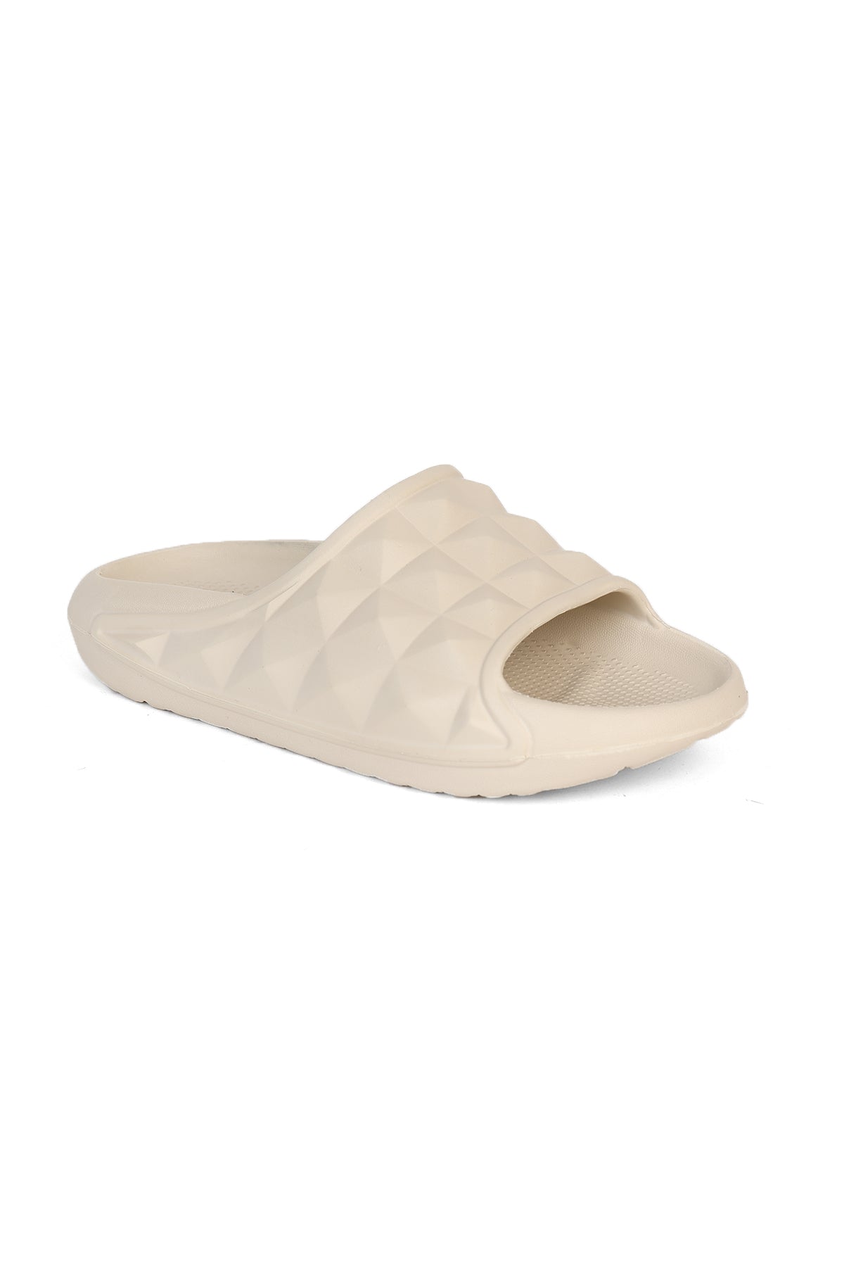 Beige Textured Pool Slides for Women - Image 3