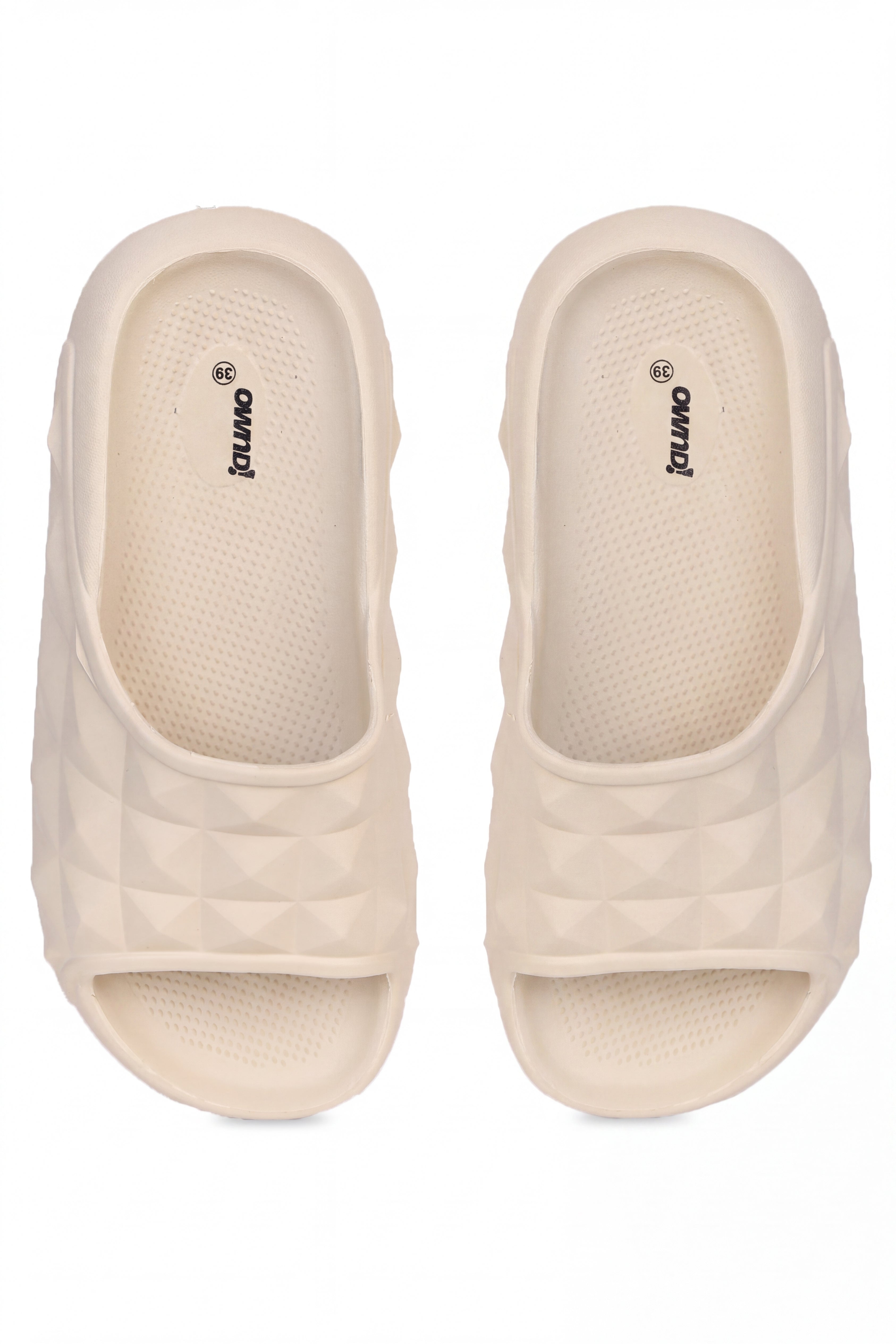 Beige Textured Pool Slides for Women - Image 6