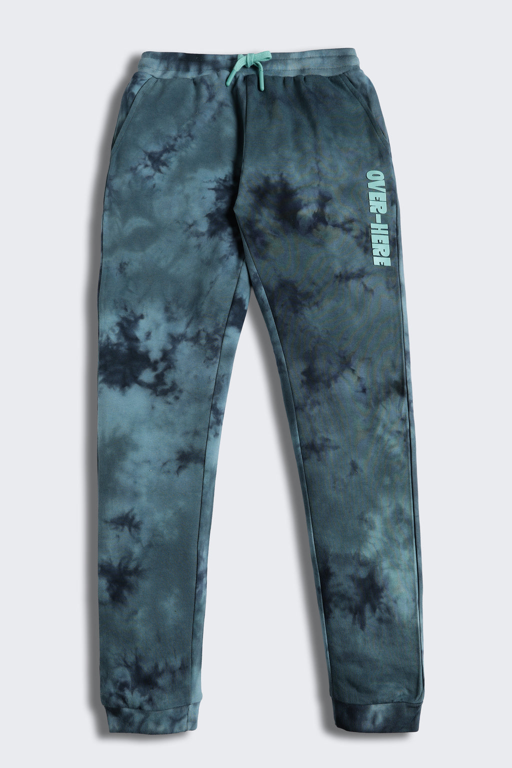 Blue Tie-Dye Regular Fit Joggers for Tweens Boys - Image 2