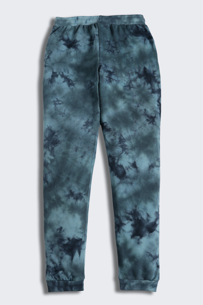 Blue Tie-Dye Regular Fit Joggers for Tweens Boys - Image 3
