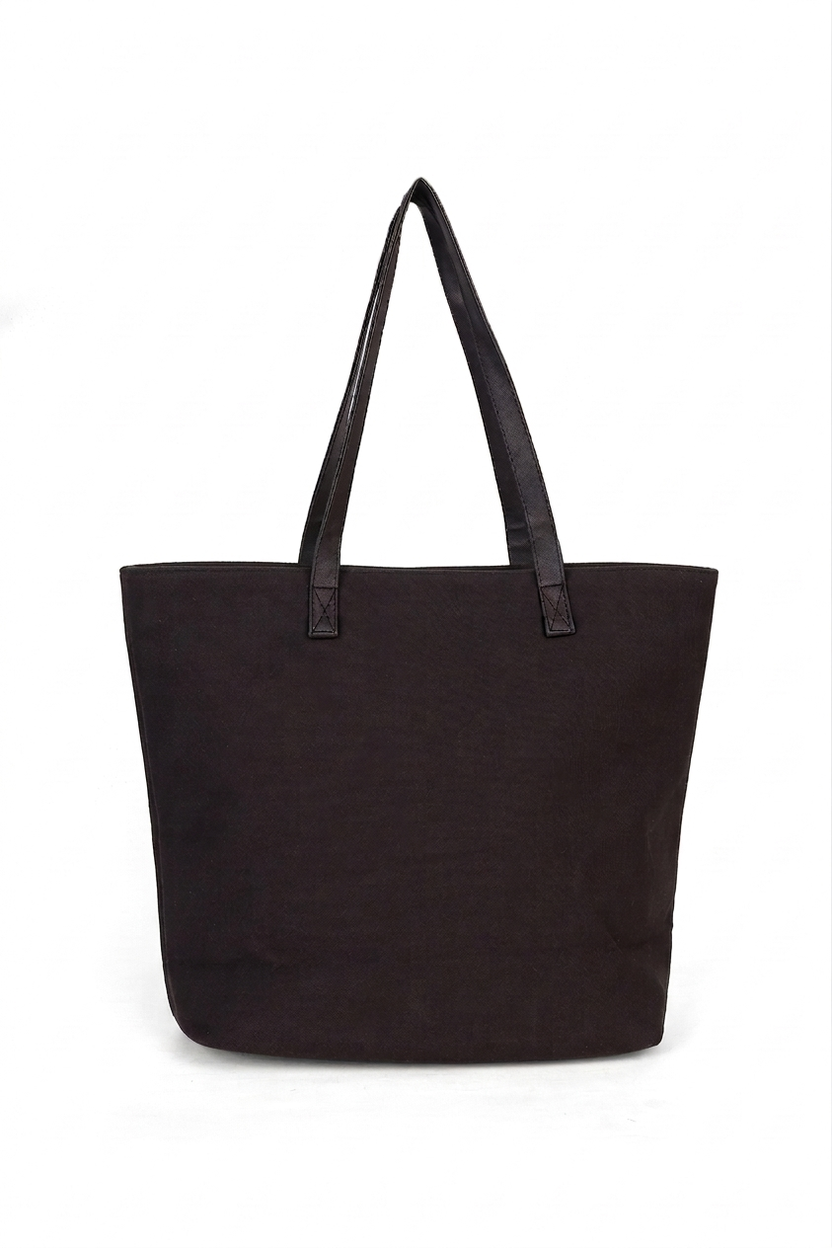Brown Textured Tote Bag With Tassel For Women - Image 4