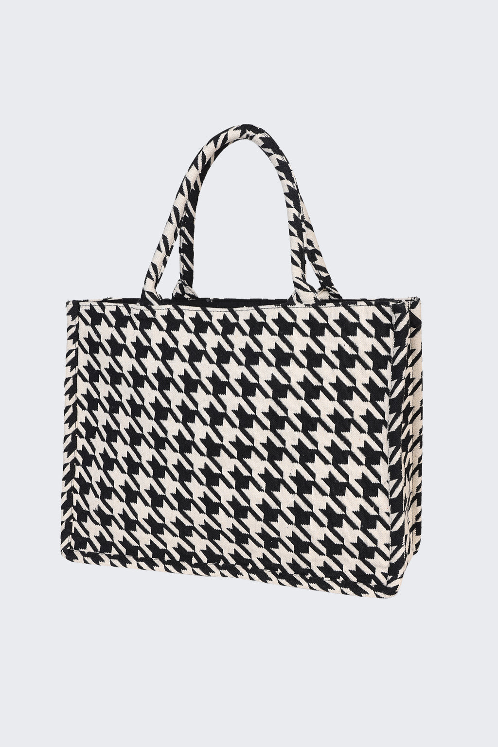 Black Houndstooth Tote Bag for Women - Image 4