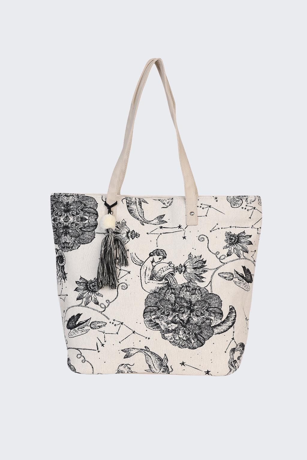 Off White All - Over Printed Tote Bag for Women - Image 2