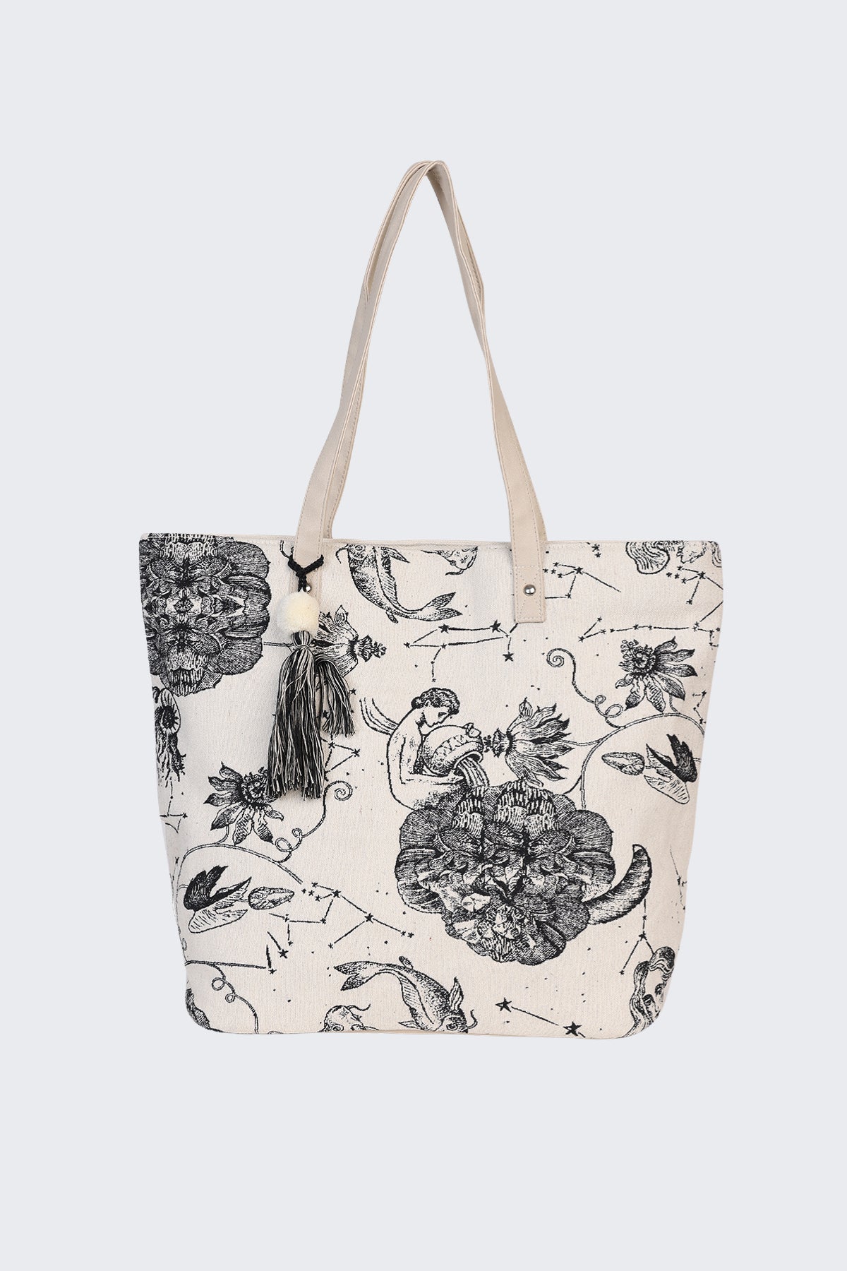 Off White All - Over Printed Tote Bag for Women - Image 2