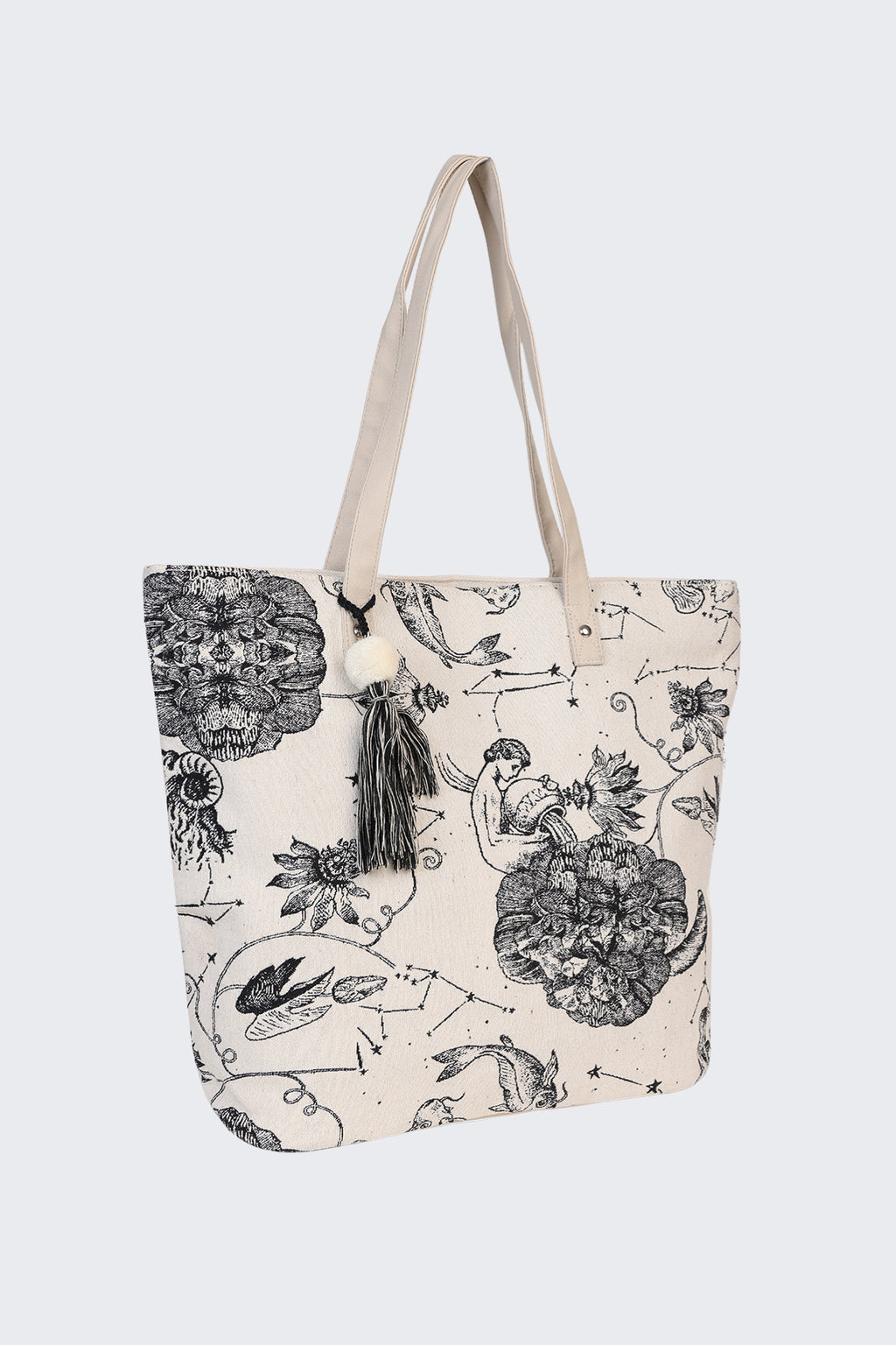 Off White All - Over Printed Tote Bag for Women - Image 3