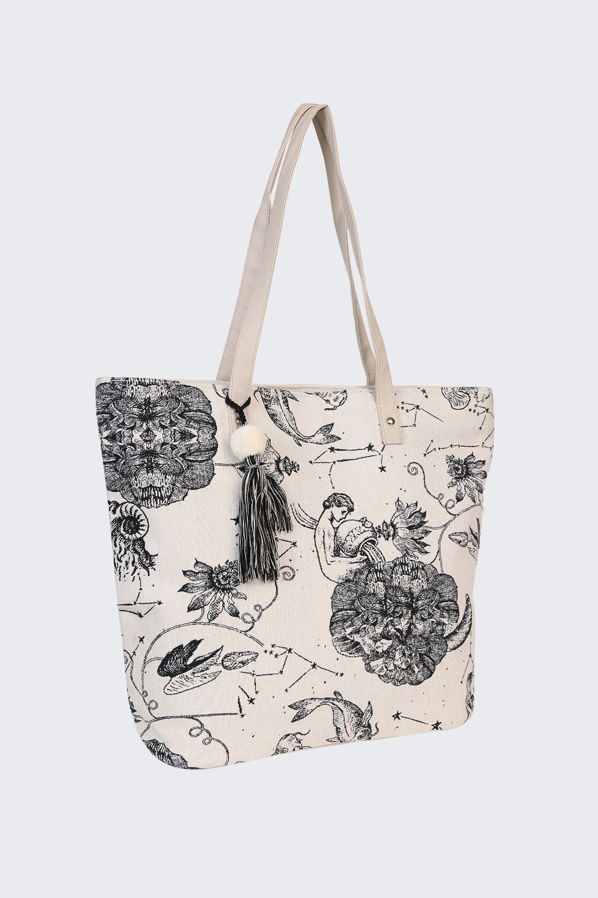 Off White All - Over Printed Tote Bag for Women - Image 3