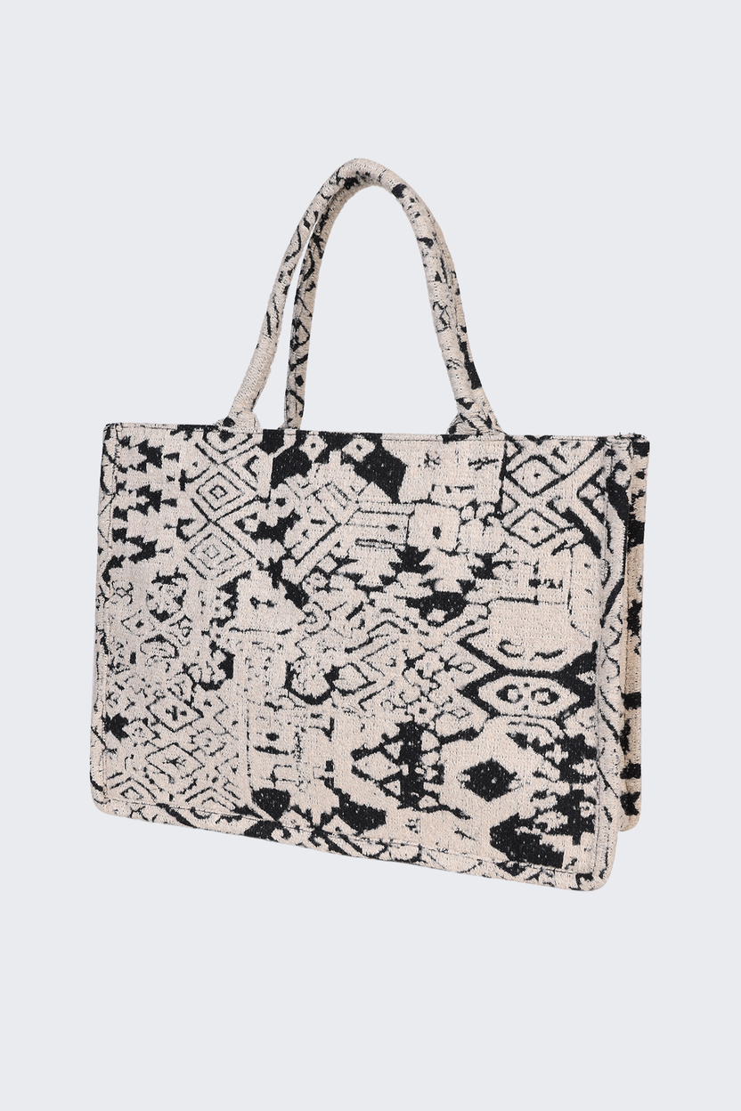 Black All - Over Printed Tote Bag For Women - Image 4