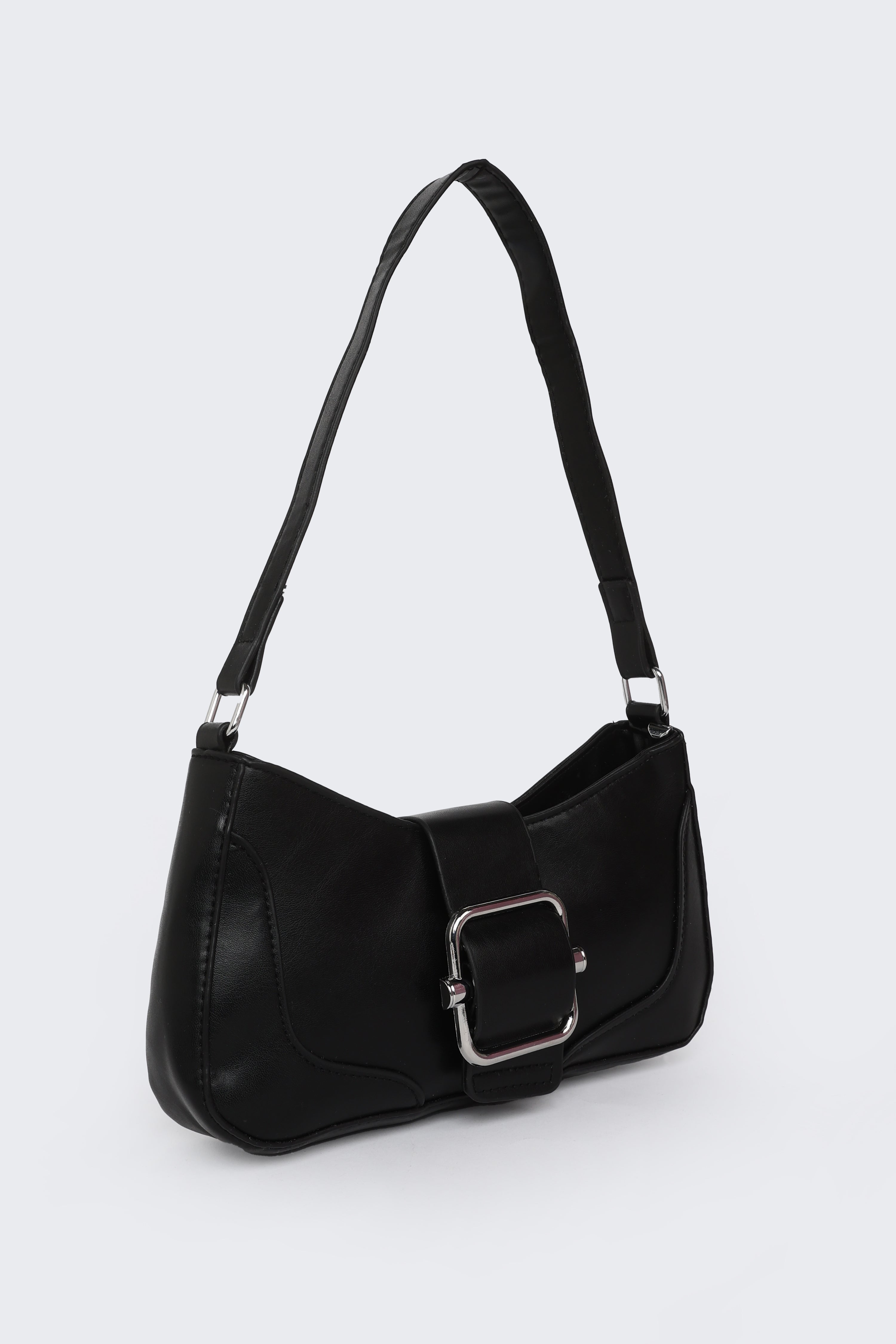 Black Solid Shoulder Bags for Women - Image 3