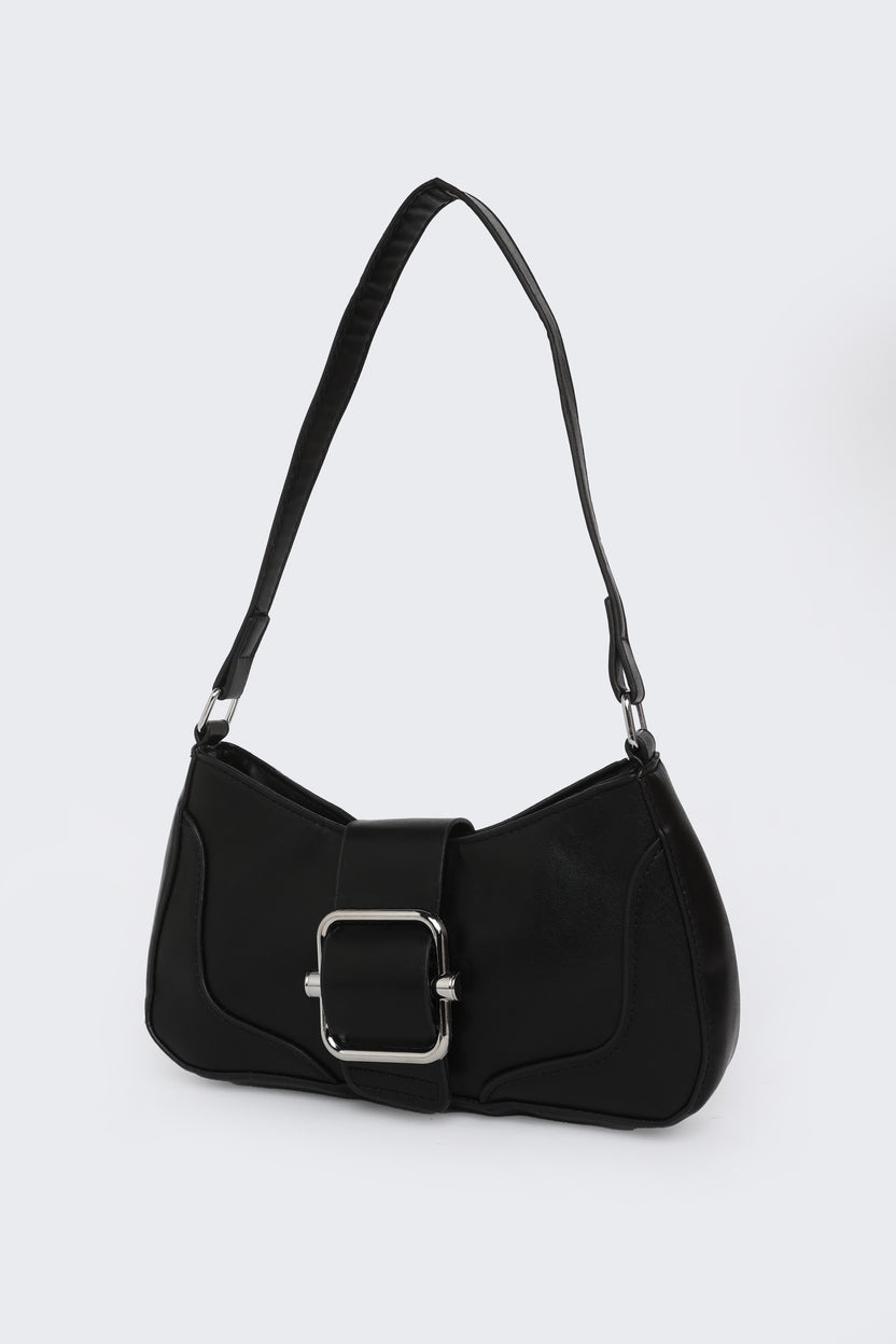 Black Solid Shoulder Bag For Women - Image 4