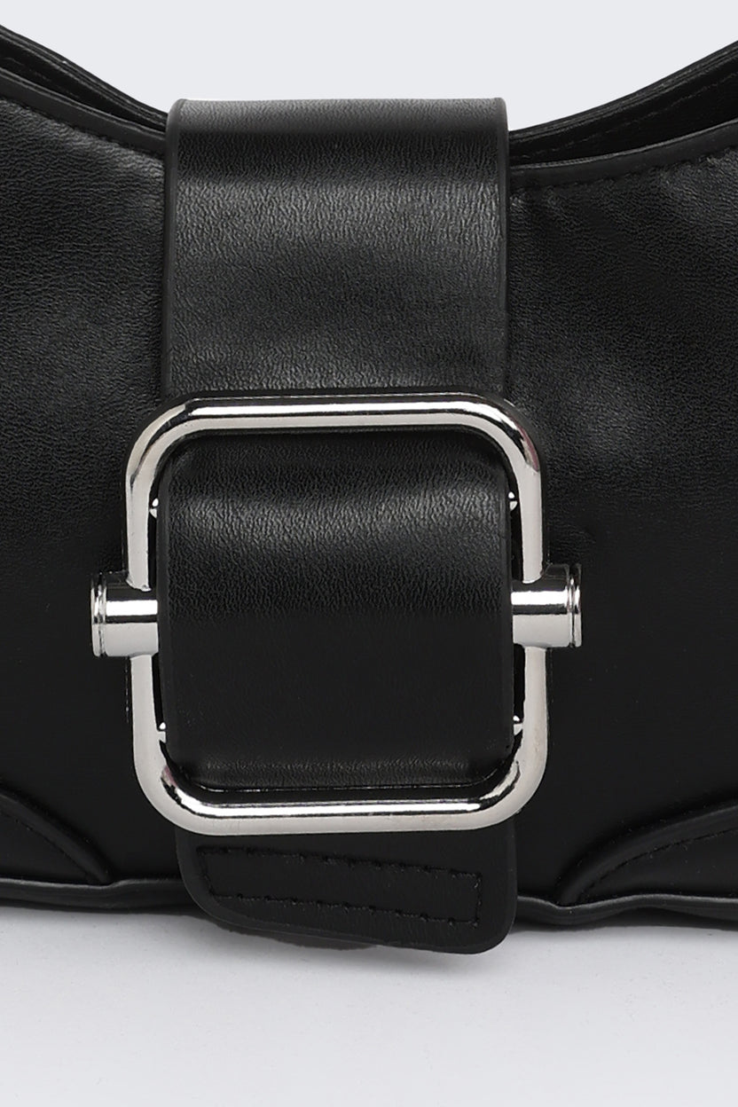 Black Solid Shoulder Bag For Women - Image 5