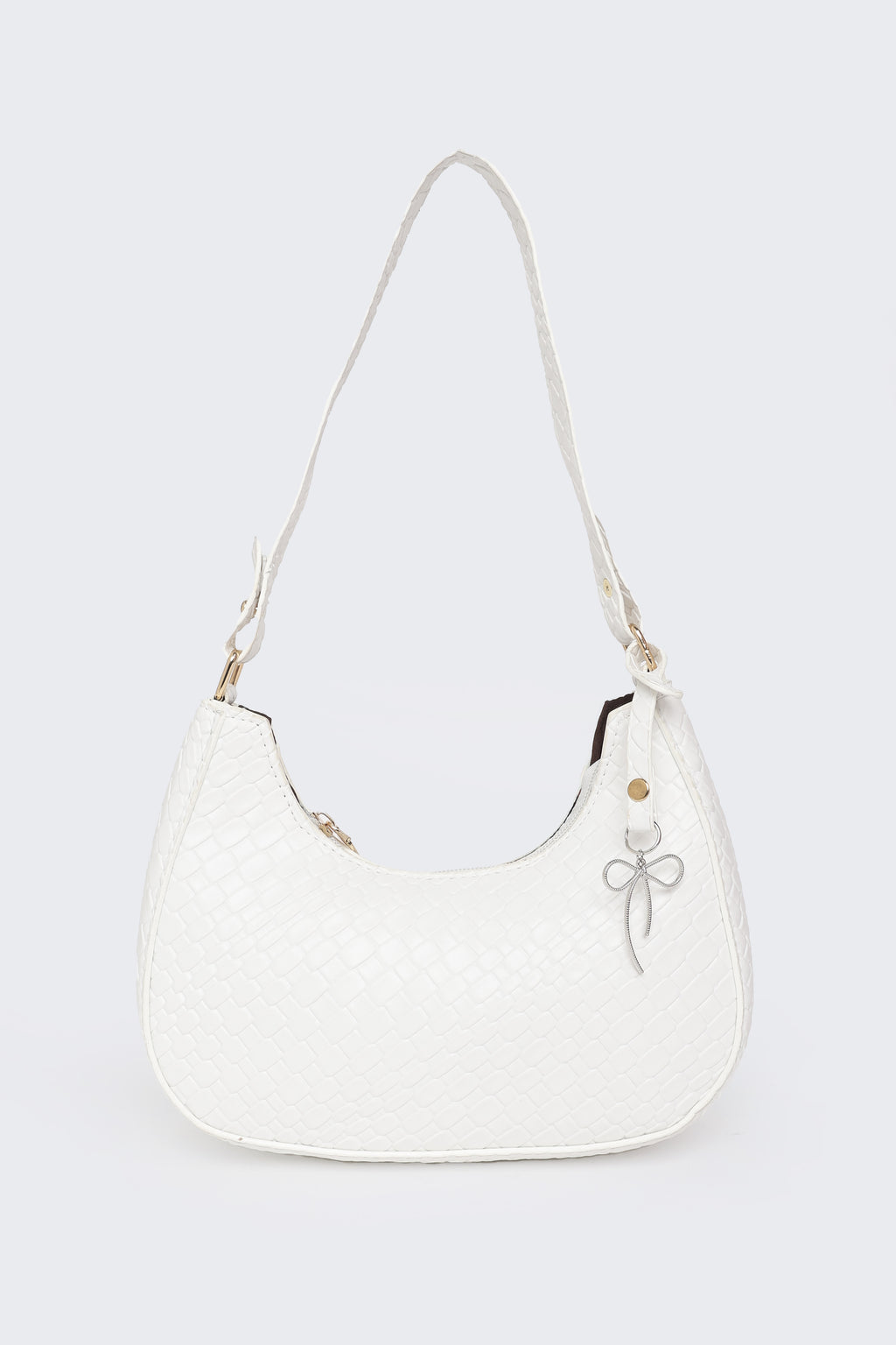 Off White Textured Shoulder Bags for Women - Image 2