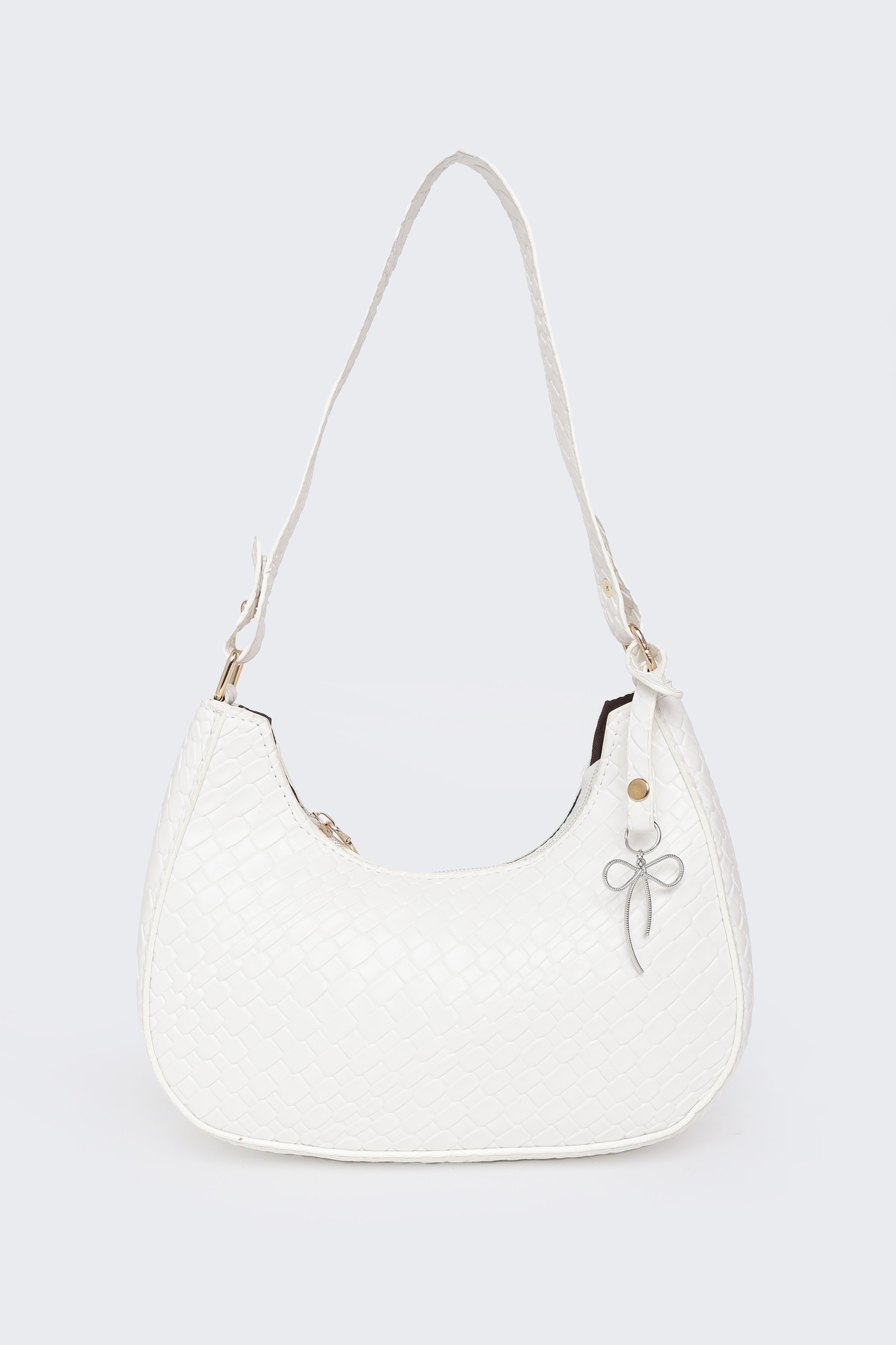 Off White Textured Shoulder Bags for Women - Image 2