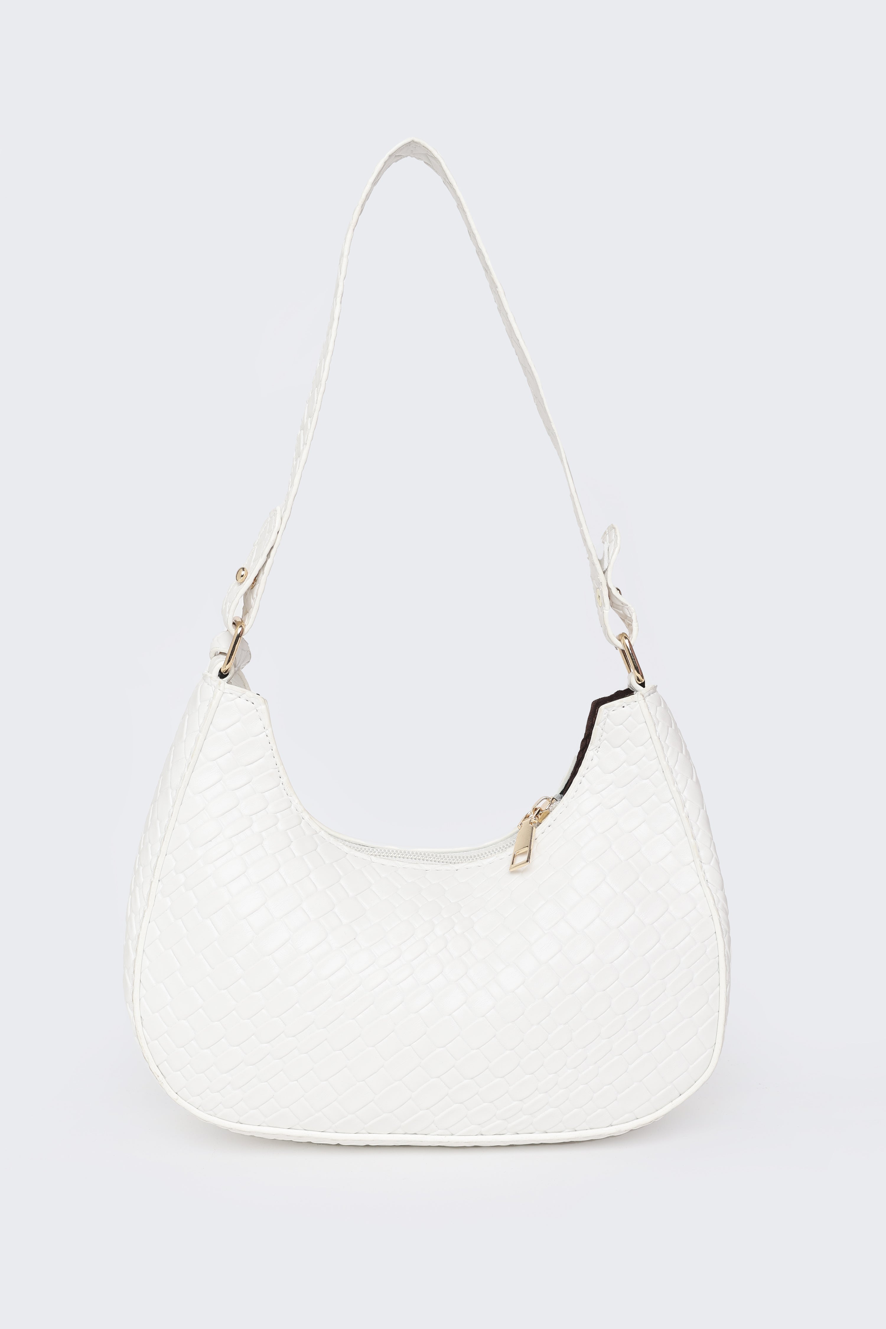 Off White Textured Shoulder Bags for Women - Image 4
