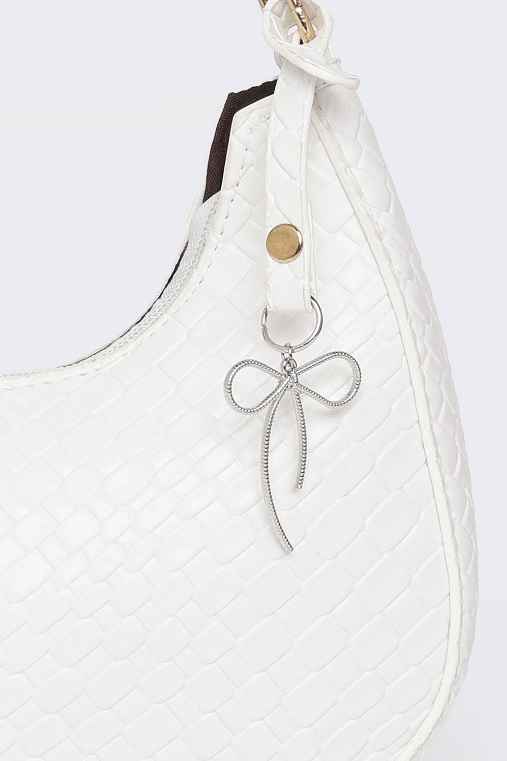 Off White Textured Shoulder Bags for Women - Image 5