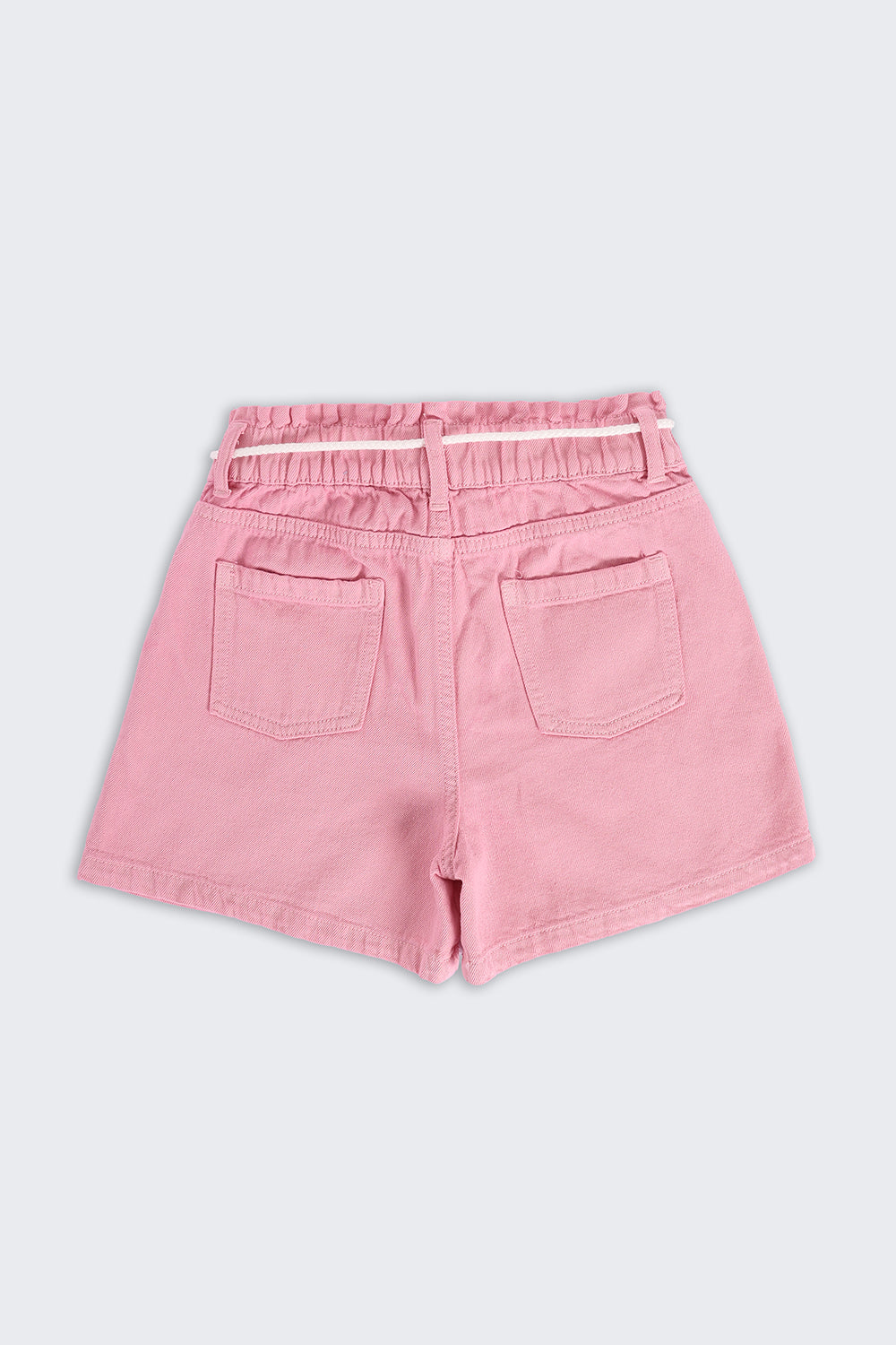 Pink Solid Regular Fit Shorts for Tweens Girls - Image 5