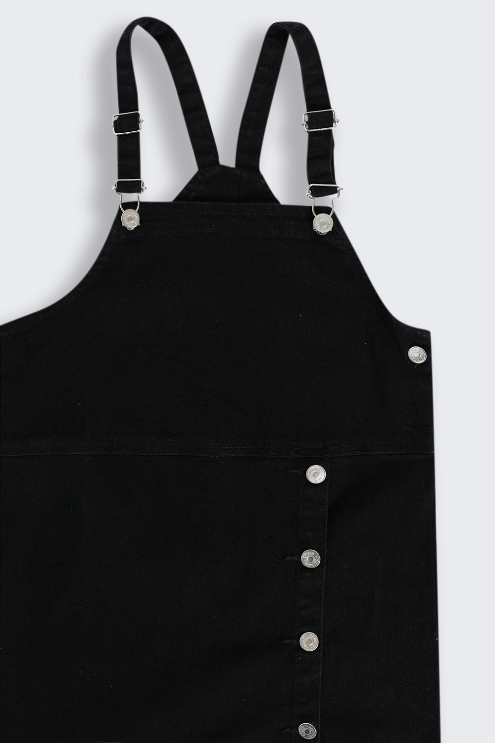 Black Solid Dungaree With T-Shirt for Tweens Girls - Image 7