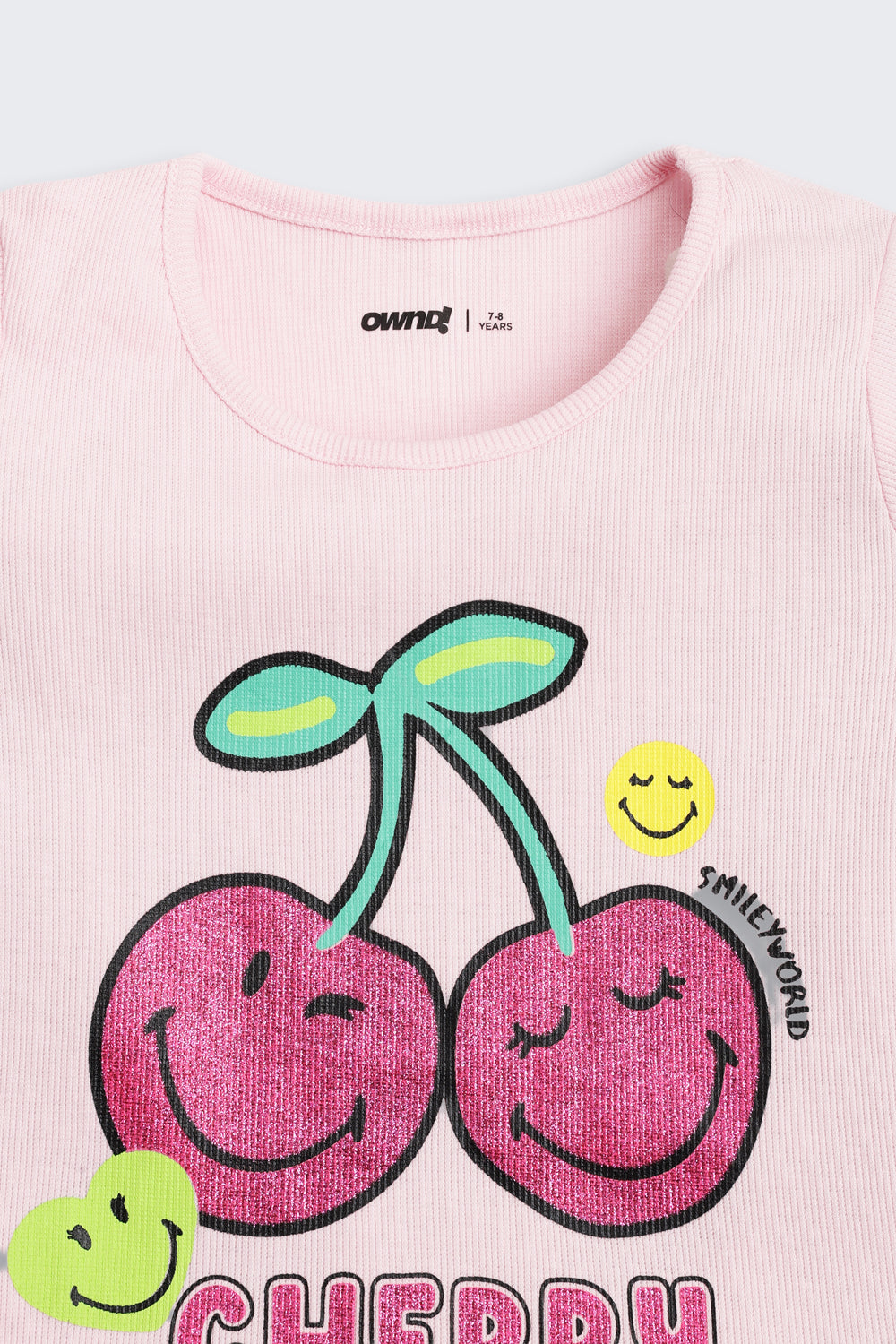 Pink Graphic Printed Cotton T-Shirt for Girls - Image 4