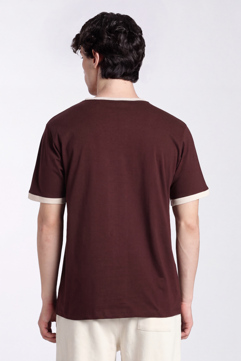 Chocolate Letter Regular Fit T-Shirt For Men - Image 5