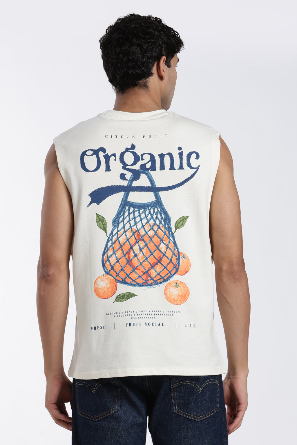 Off White Graphic Printed Regular Fit T-Shirt for Men - Image 5