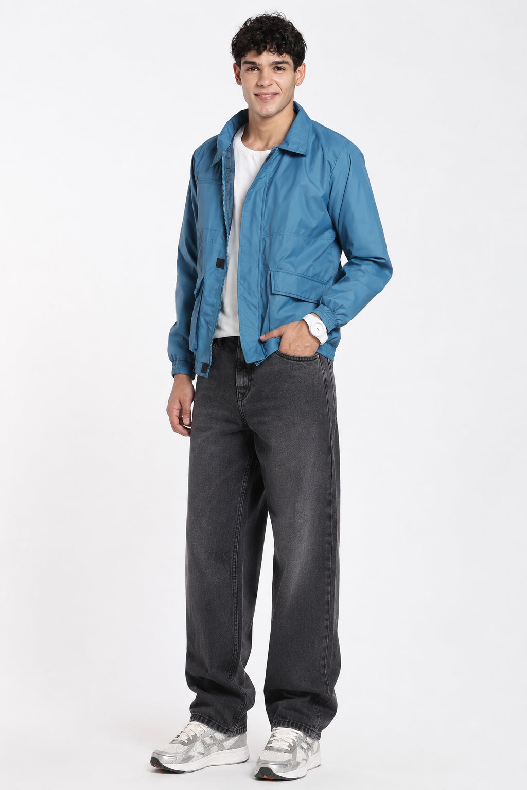Teal Regular Fit Jacket for Men - Image 6