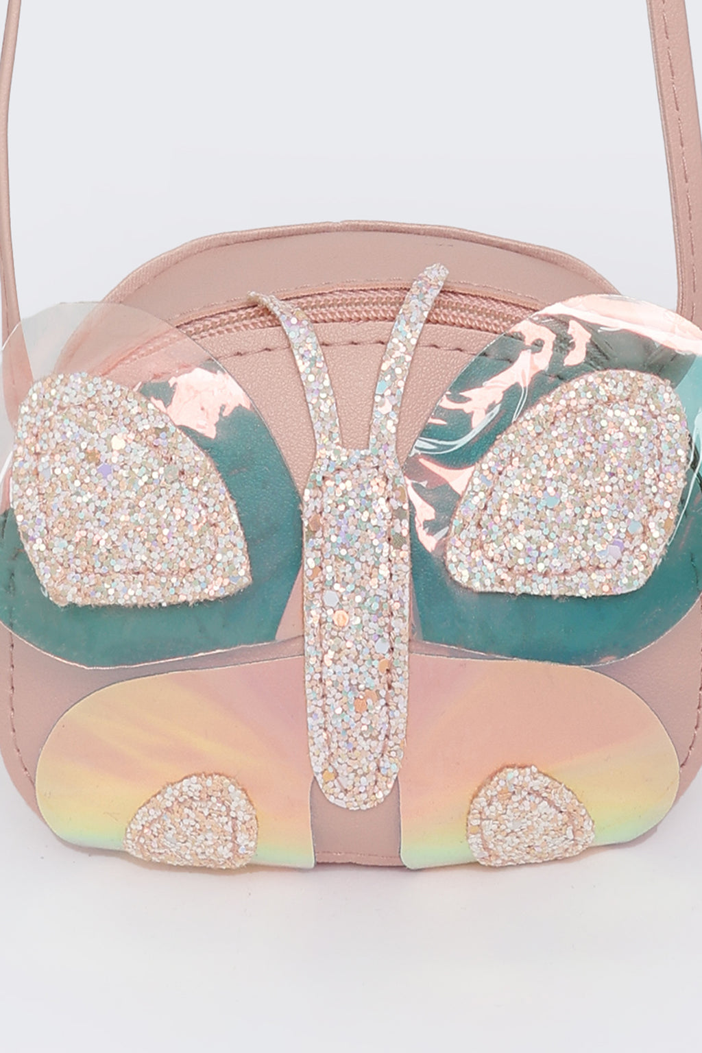 Pink Butterfly Embellished Sling Bag For Girls - Image 3
