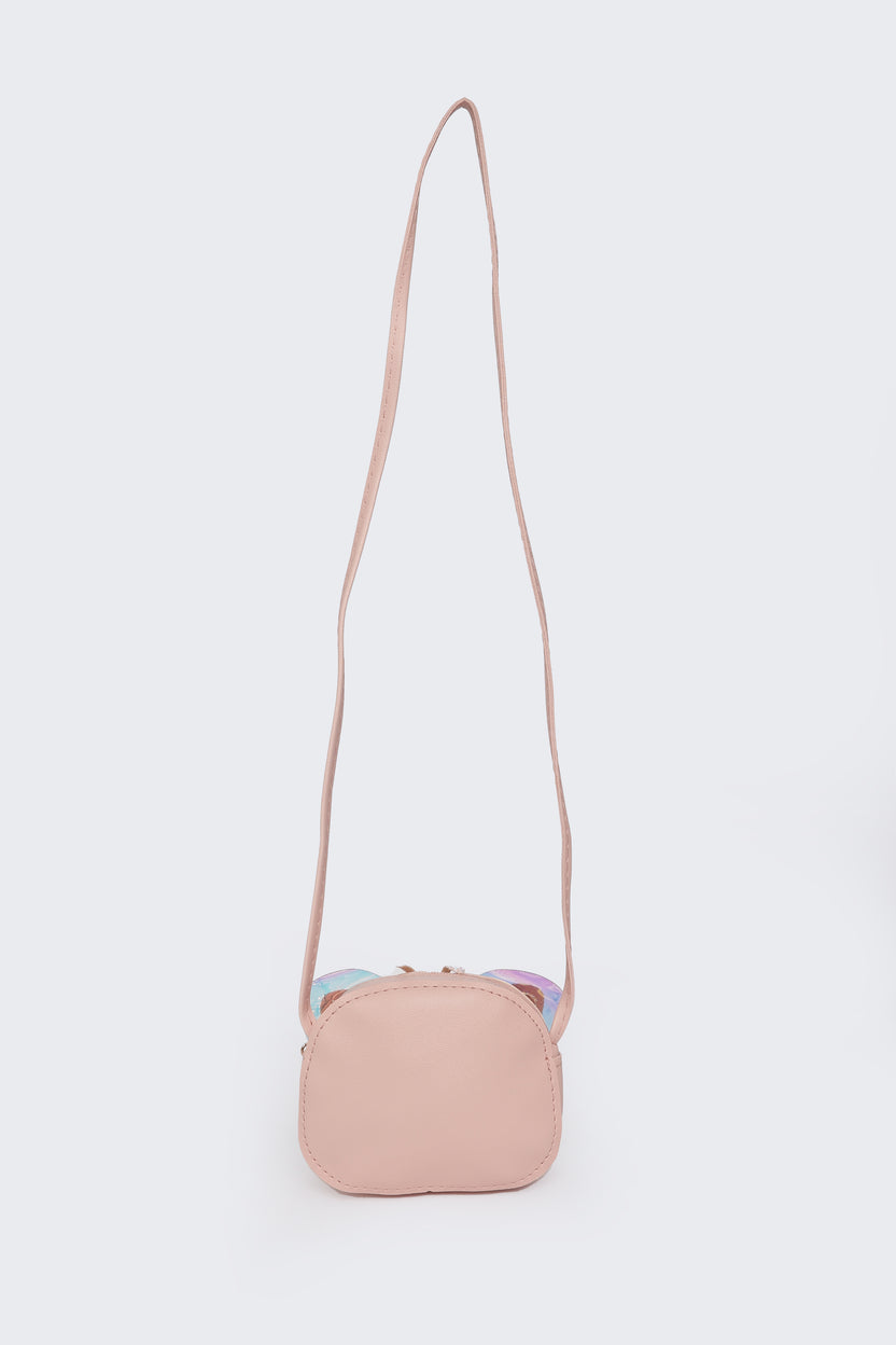 Pink Butterfly Embellished Sling Bag For Girls - Image 5