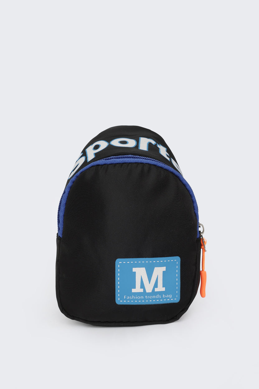 Black Typographic Backpack For Boys - Image 2