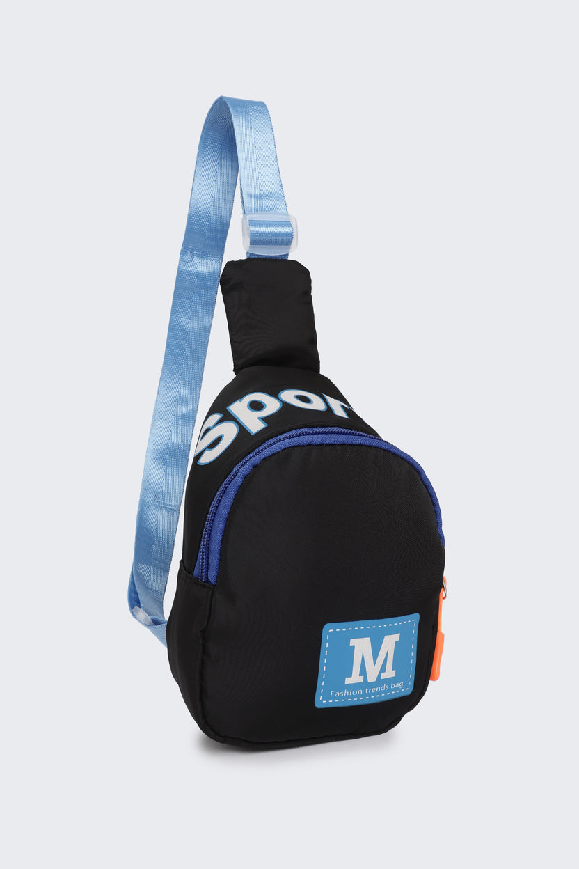Black Typographic Backpack For Boys - Image 3